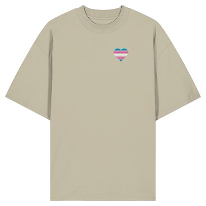 Organic Oversize Shirt mit Herz Stick - Trans