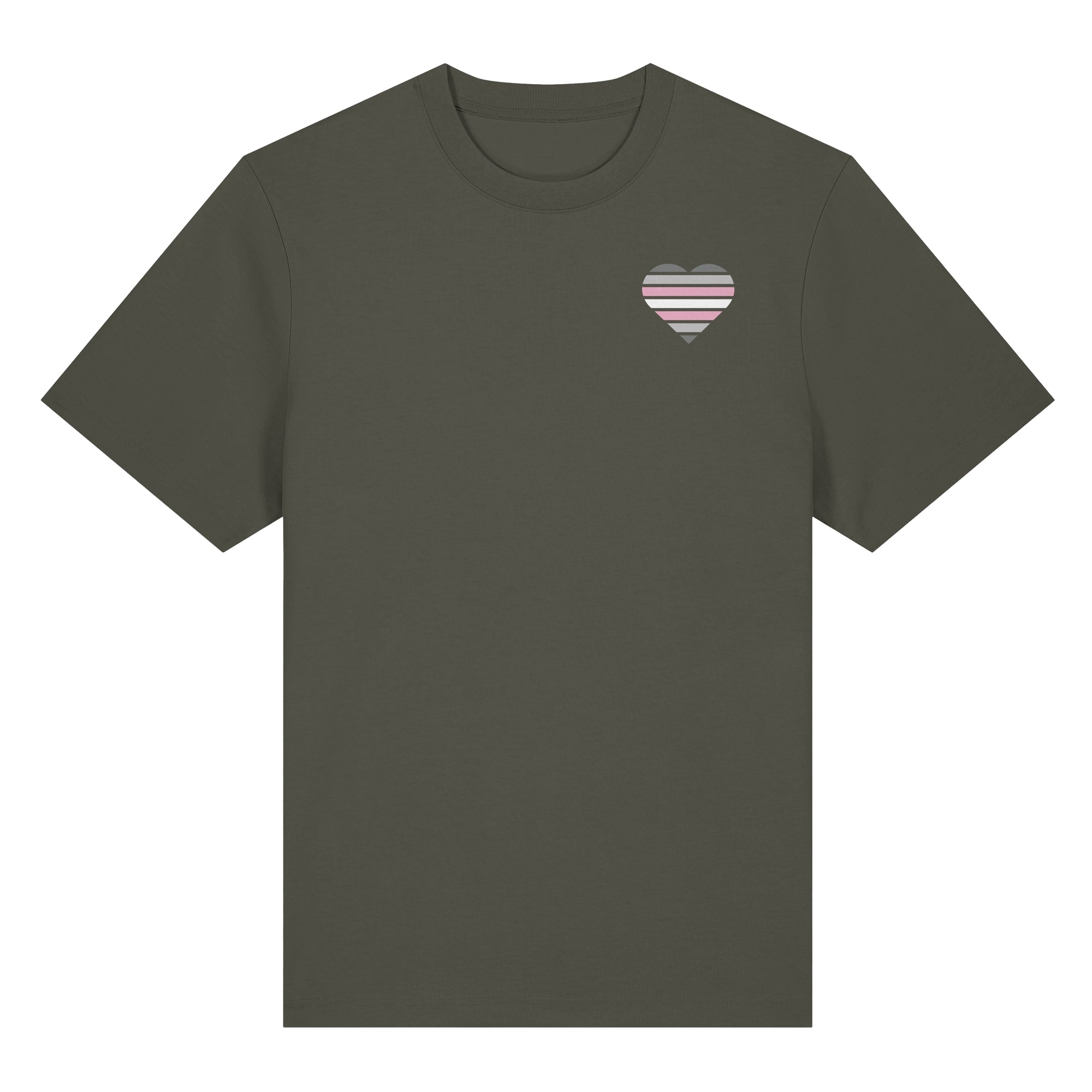 Organic Heavy Shirt - Demigirl Flag Herz Print