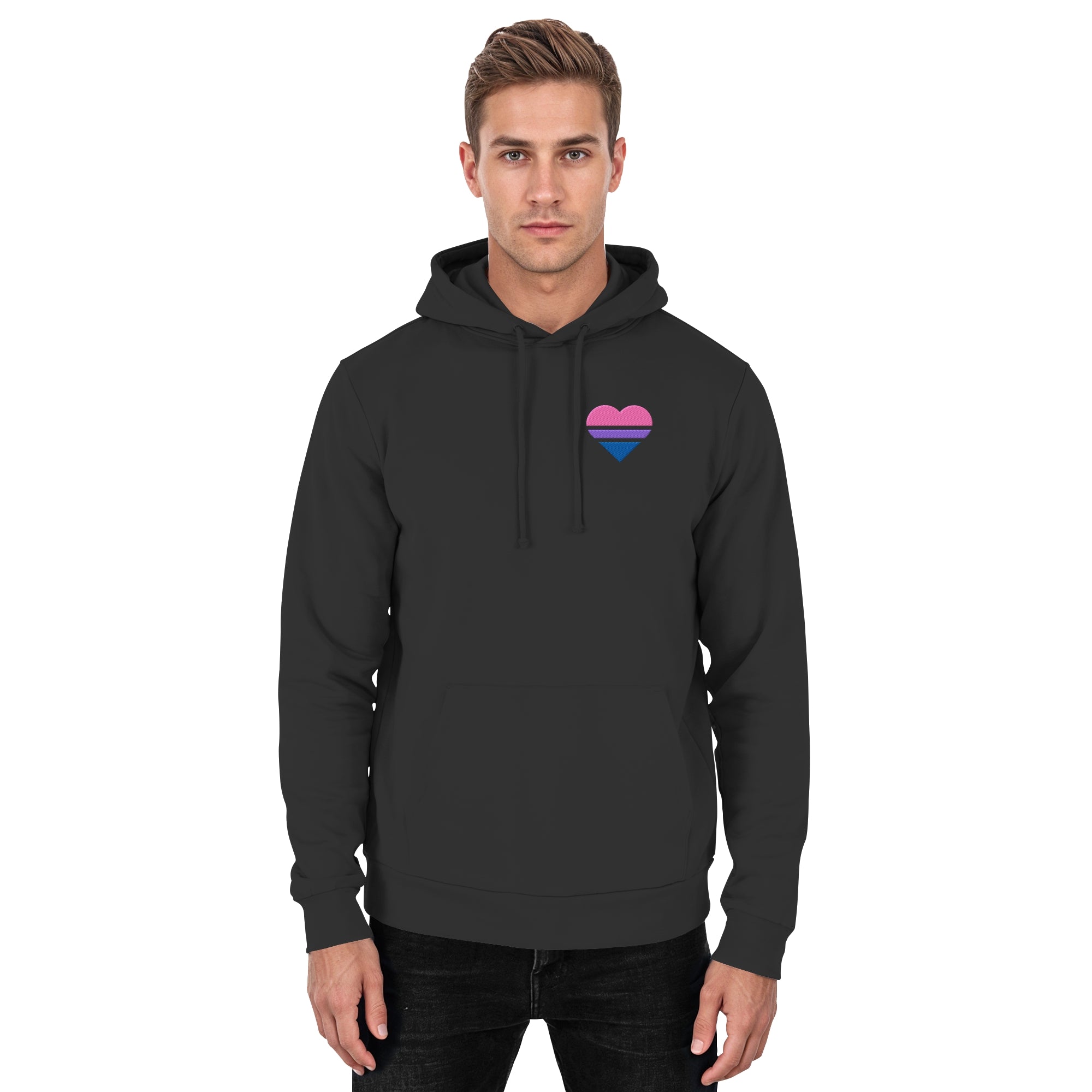 Basic Hoodie - Bisexual Flag Herz Stick