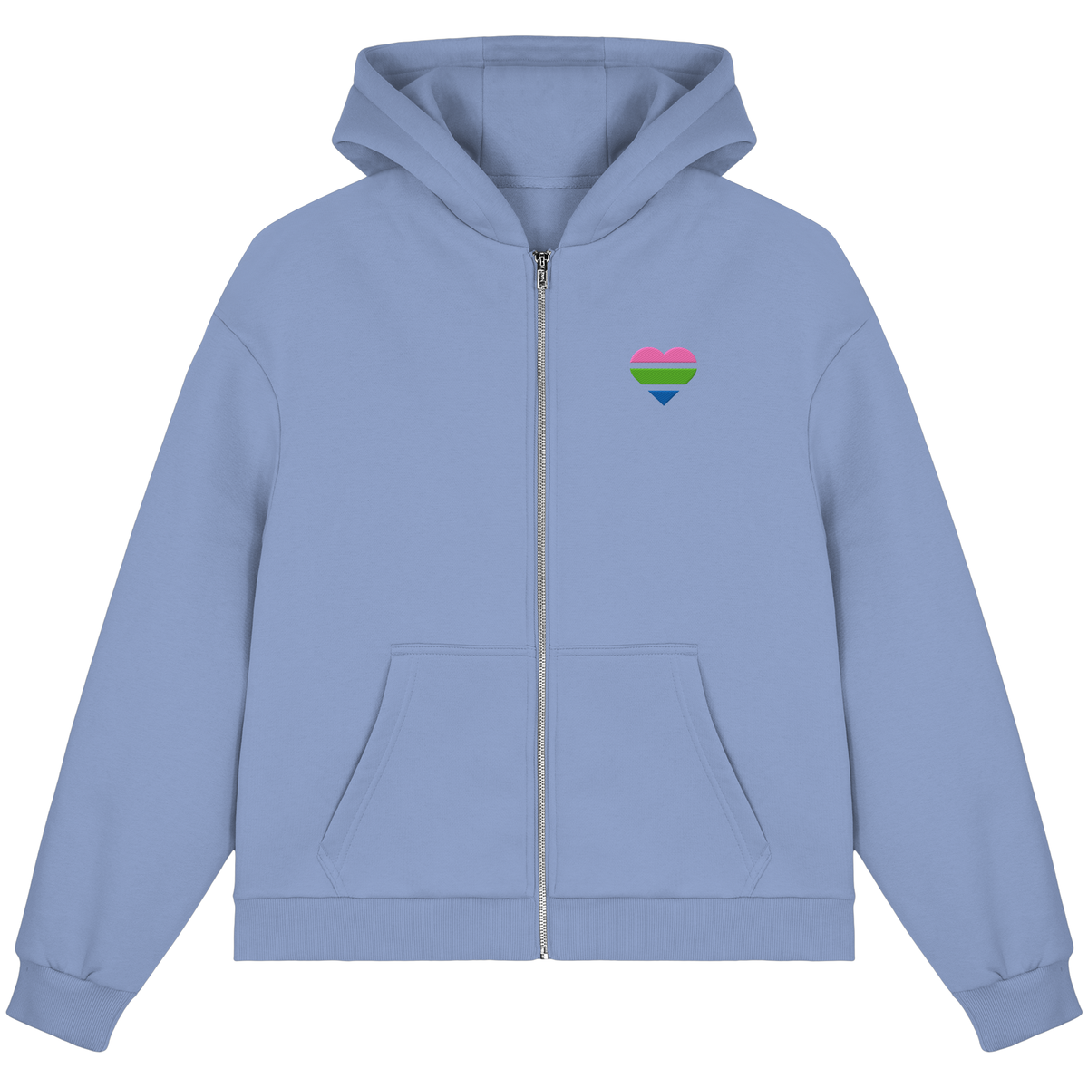 Fluffy Boxcut Zipper mit Herz Stick - Polysexual