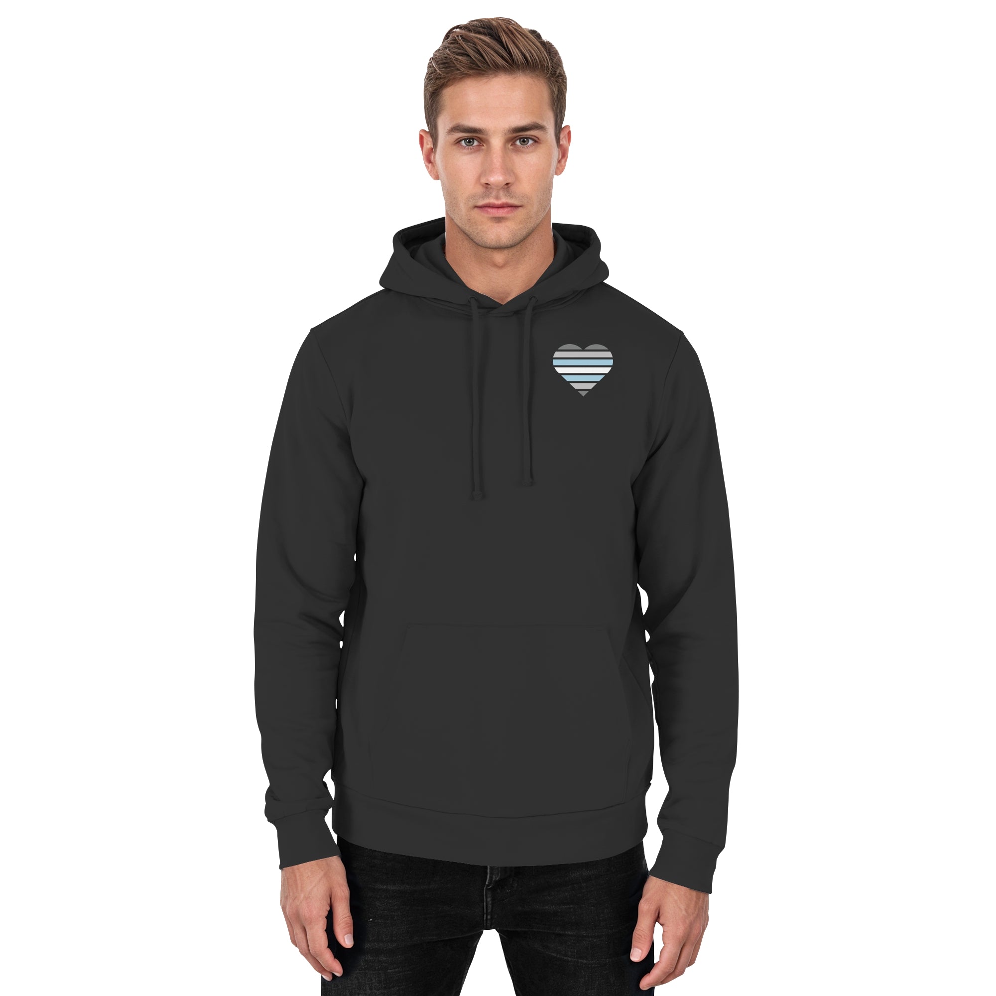 Basic Hoodie - Demiboy Flag Herz Print