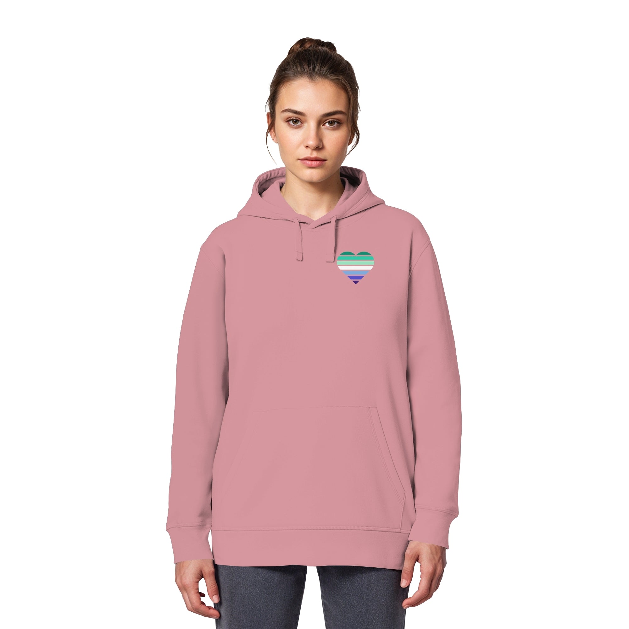 Organic Basic Hoodie - Gay Flag Herz Print