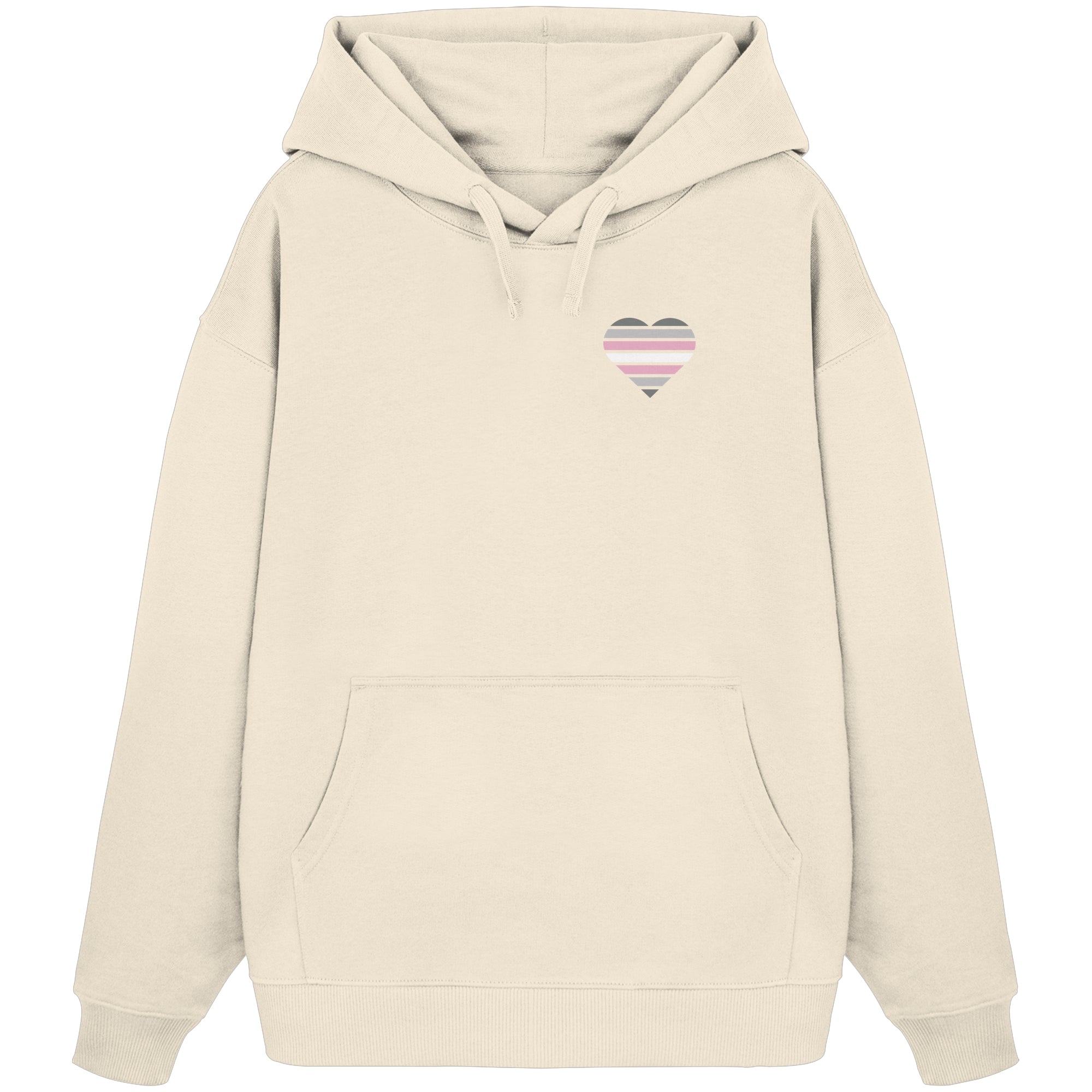 Organic Oversize Hoodie - Demigirl Flag Herz Print