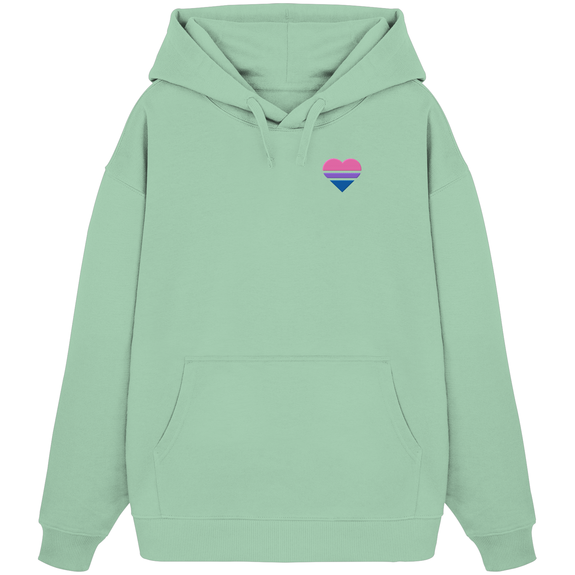 Organic Oversize Hoodie - Bisexual Flag Herz Stick