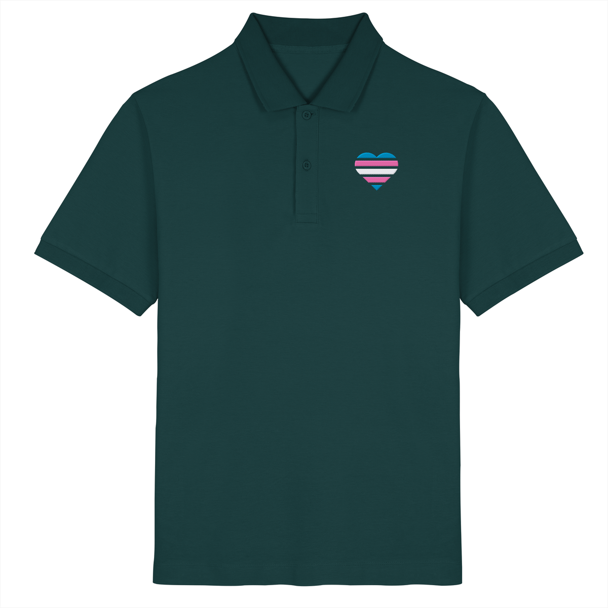 Organic Poloshirt mit Herz Stick - Trans