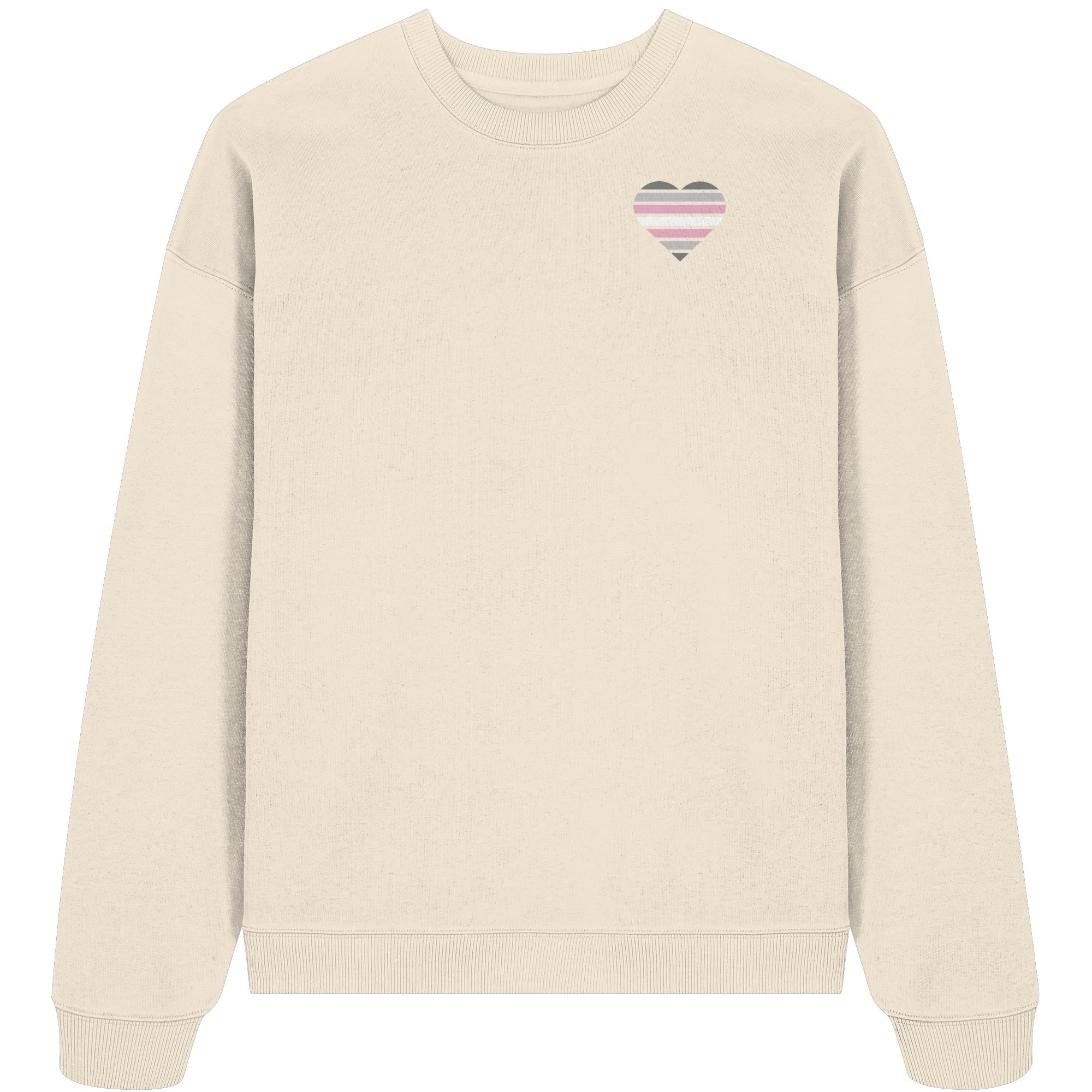 Organic Oversize Sweatshirt - Demigirl Flag Herz Print