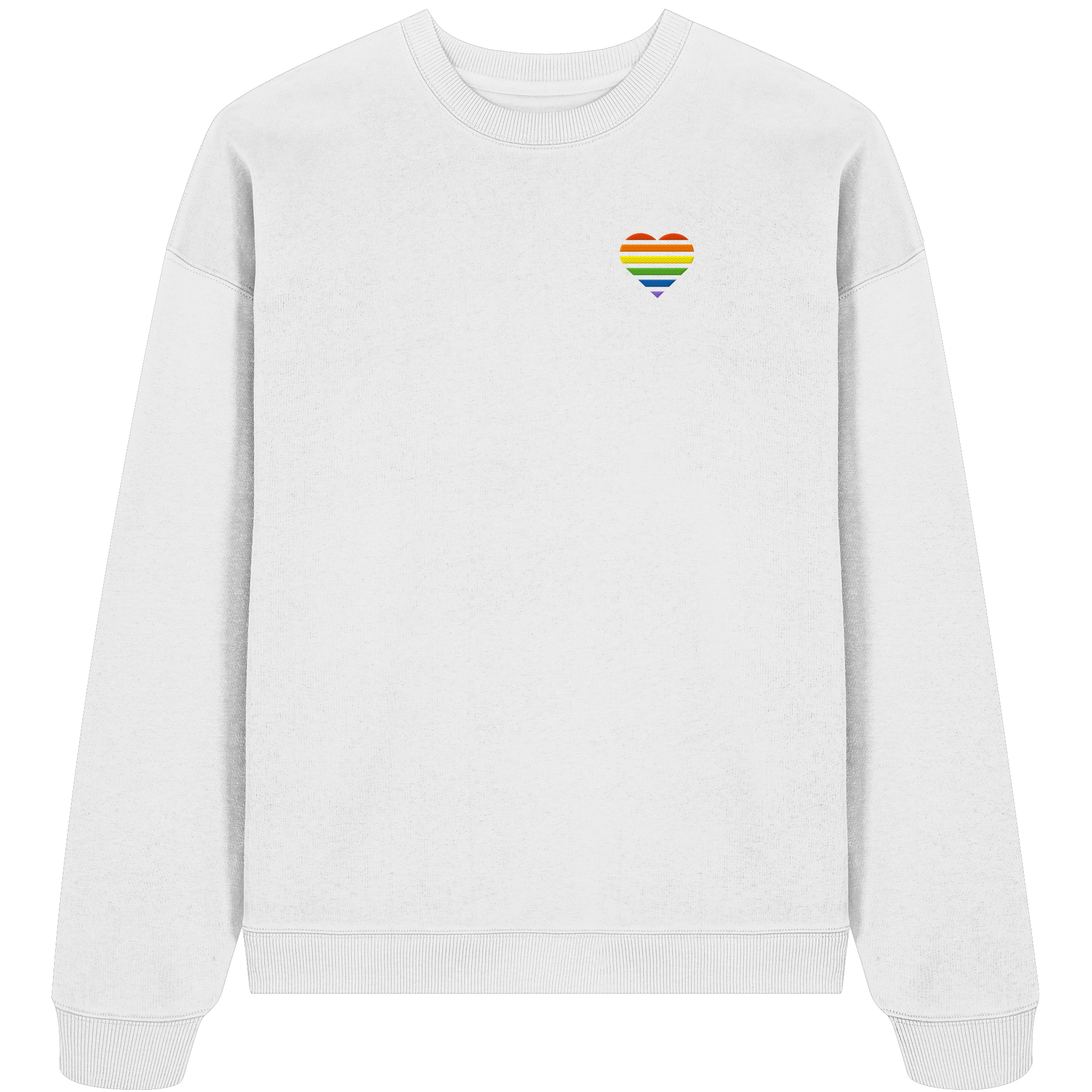 Organic Oversize Sweatshirt - Pride Flag Herz Stick