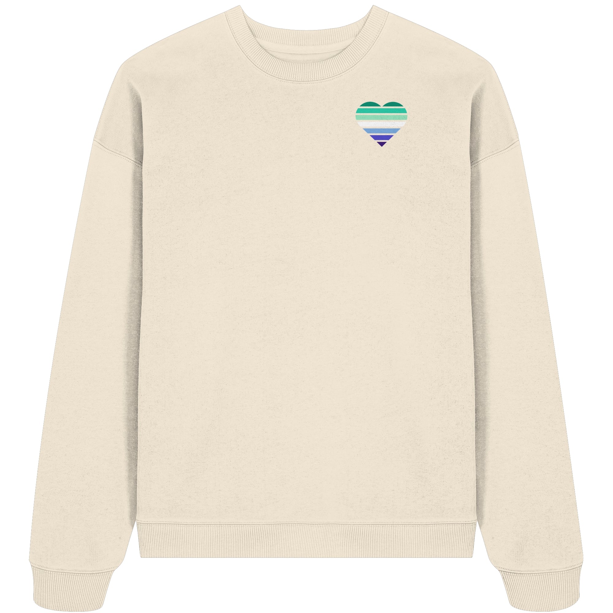Organic Oversize Sweatshirt - Gay Flag Herz Print