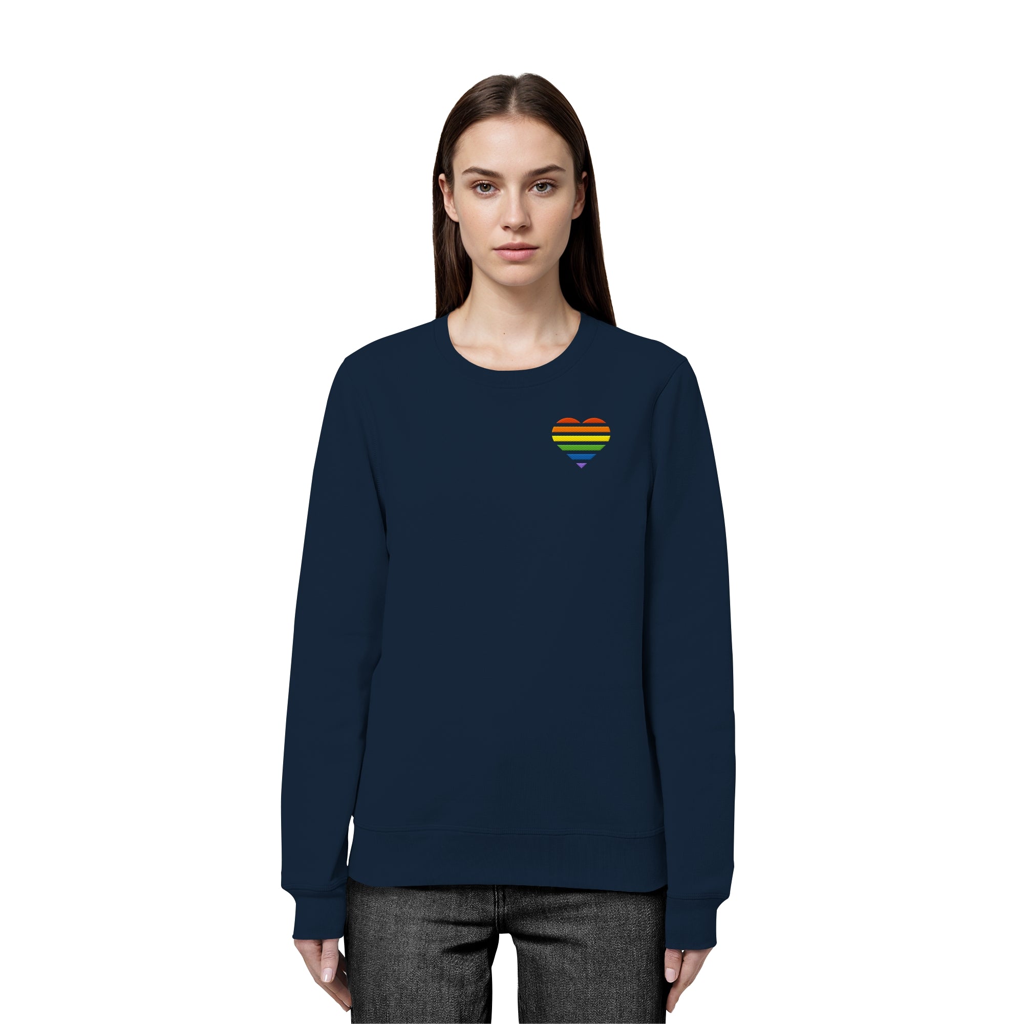 Organic Basic Sweatshirt - Pride Flag Herz Stick