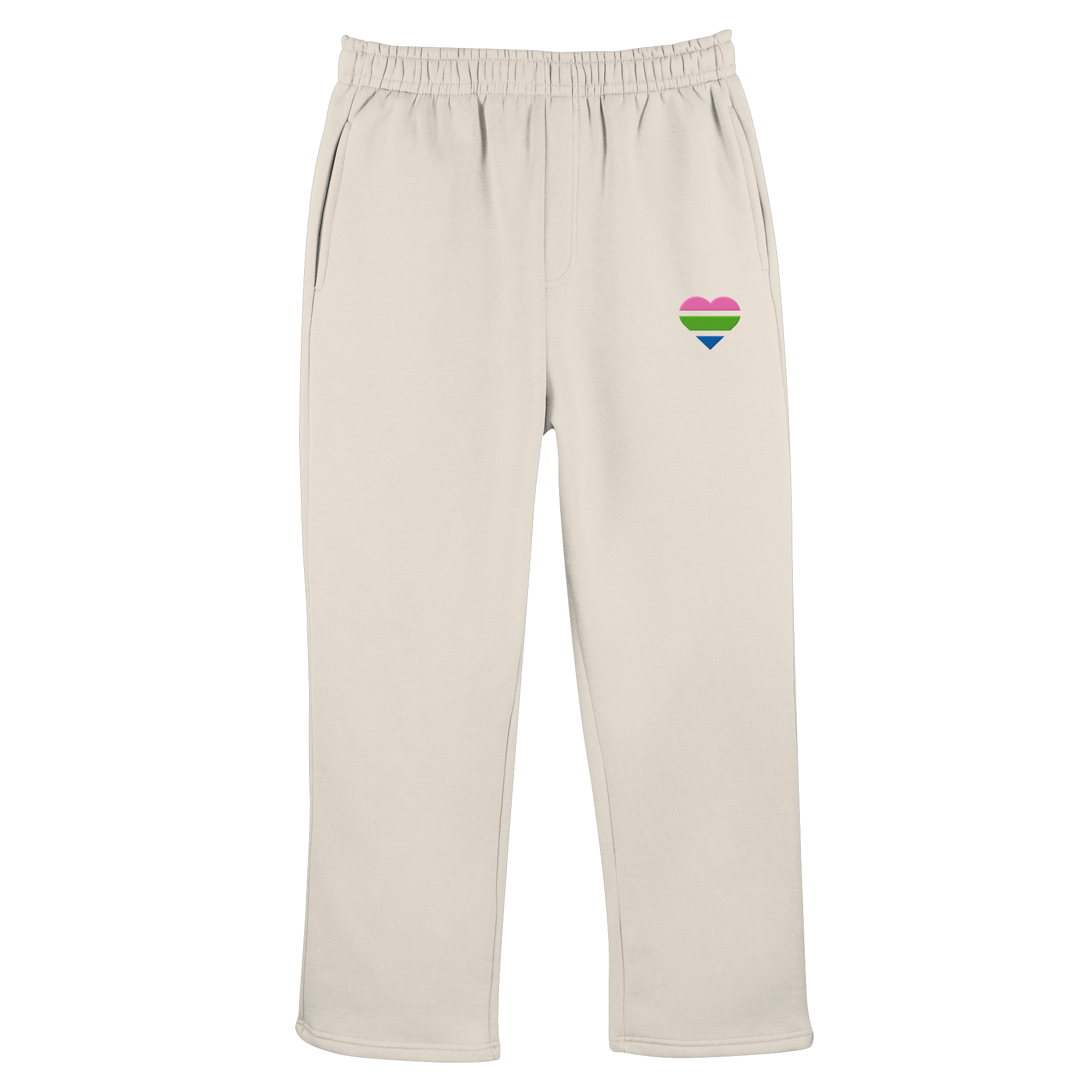Fluffy Track Sweatpants - Polysexual Flag Herz Stick