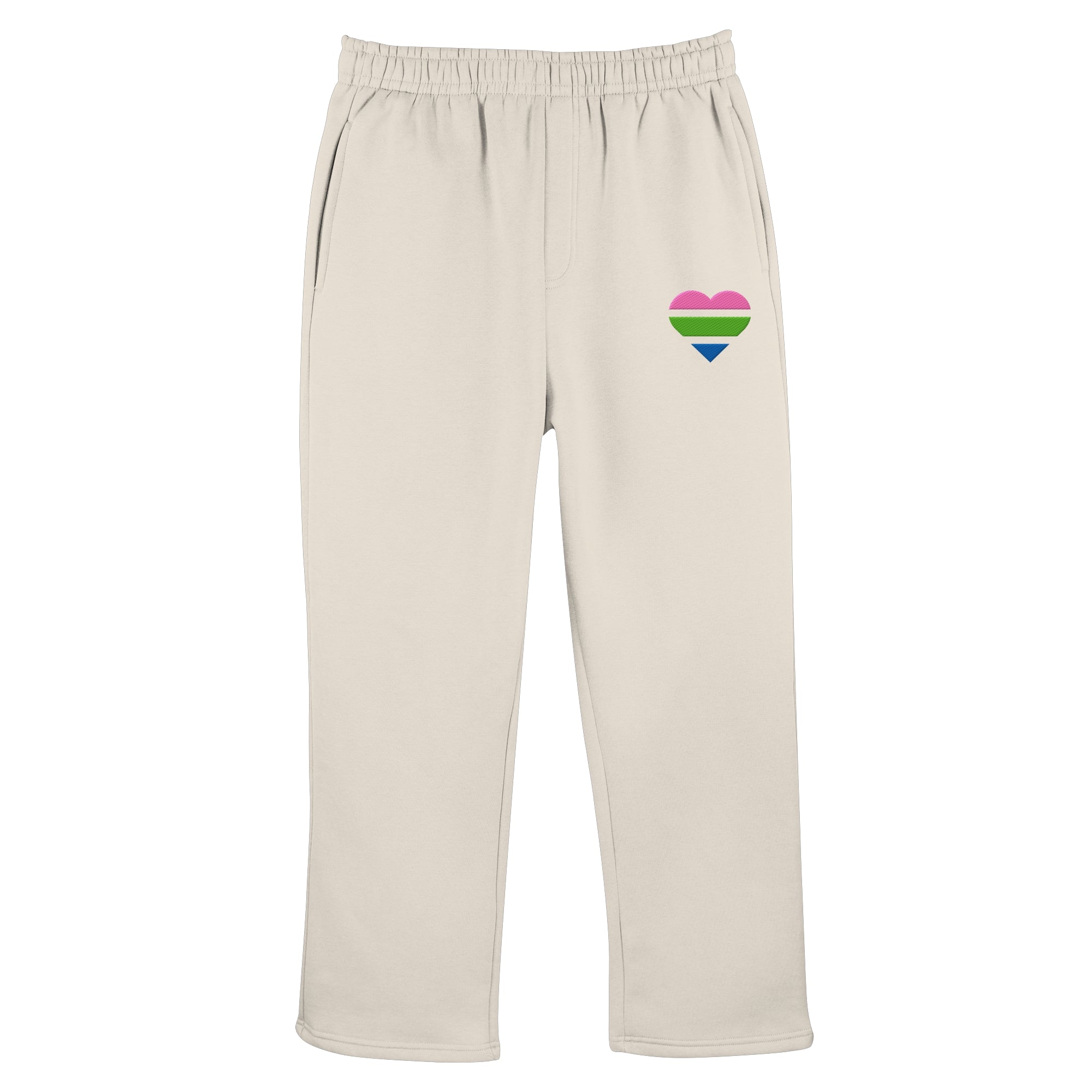 Fluffy Track Sweatpants - Polysexual Flag Herz Stick