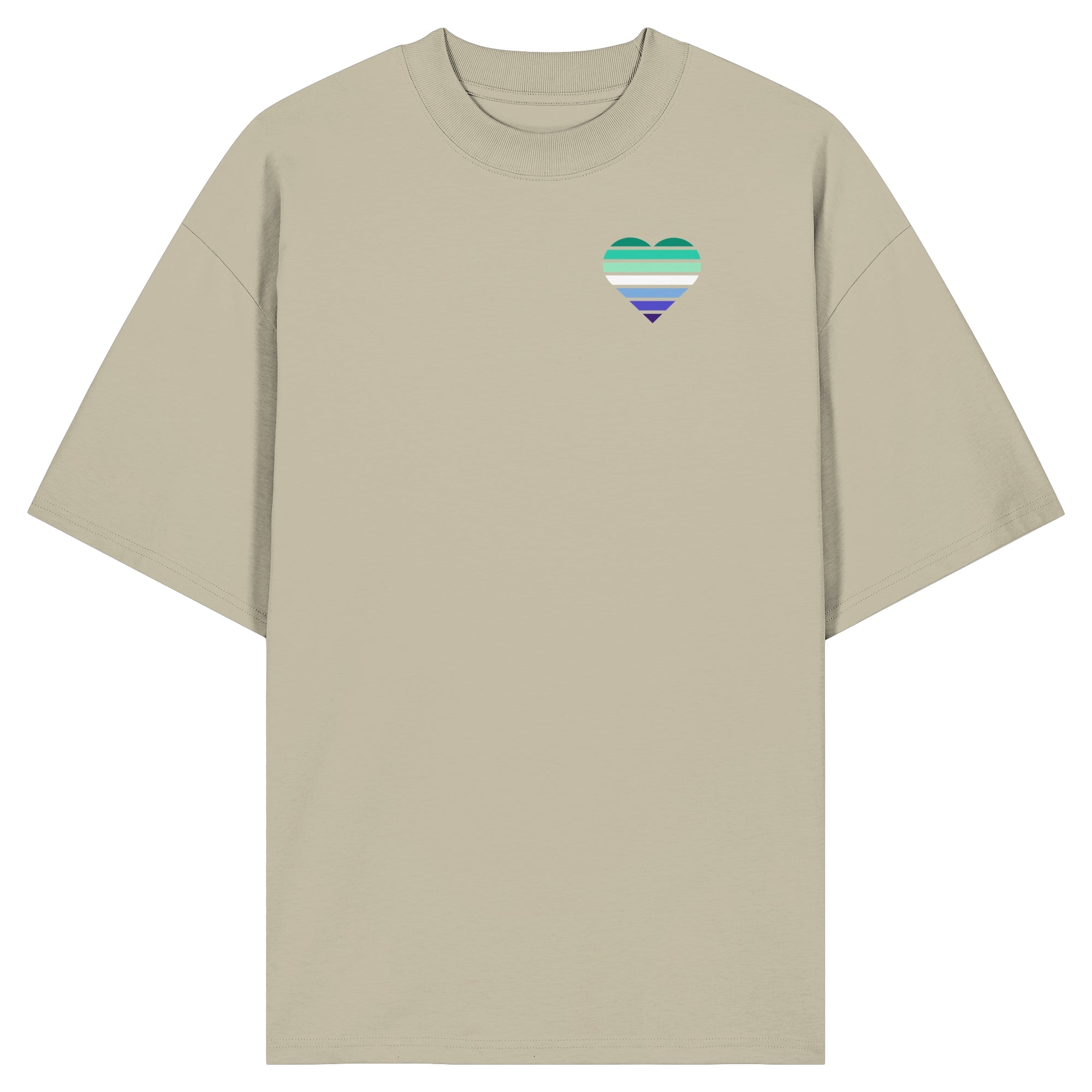 Organic Oversize Shirt - Gay Flag Herz Print