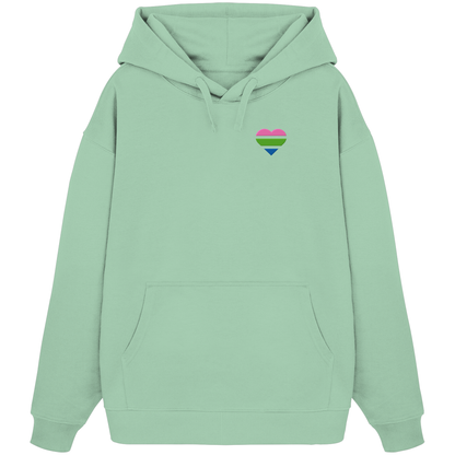 Organic Oversize Hoodie mit Herz Stick - Polysexual