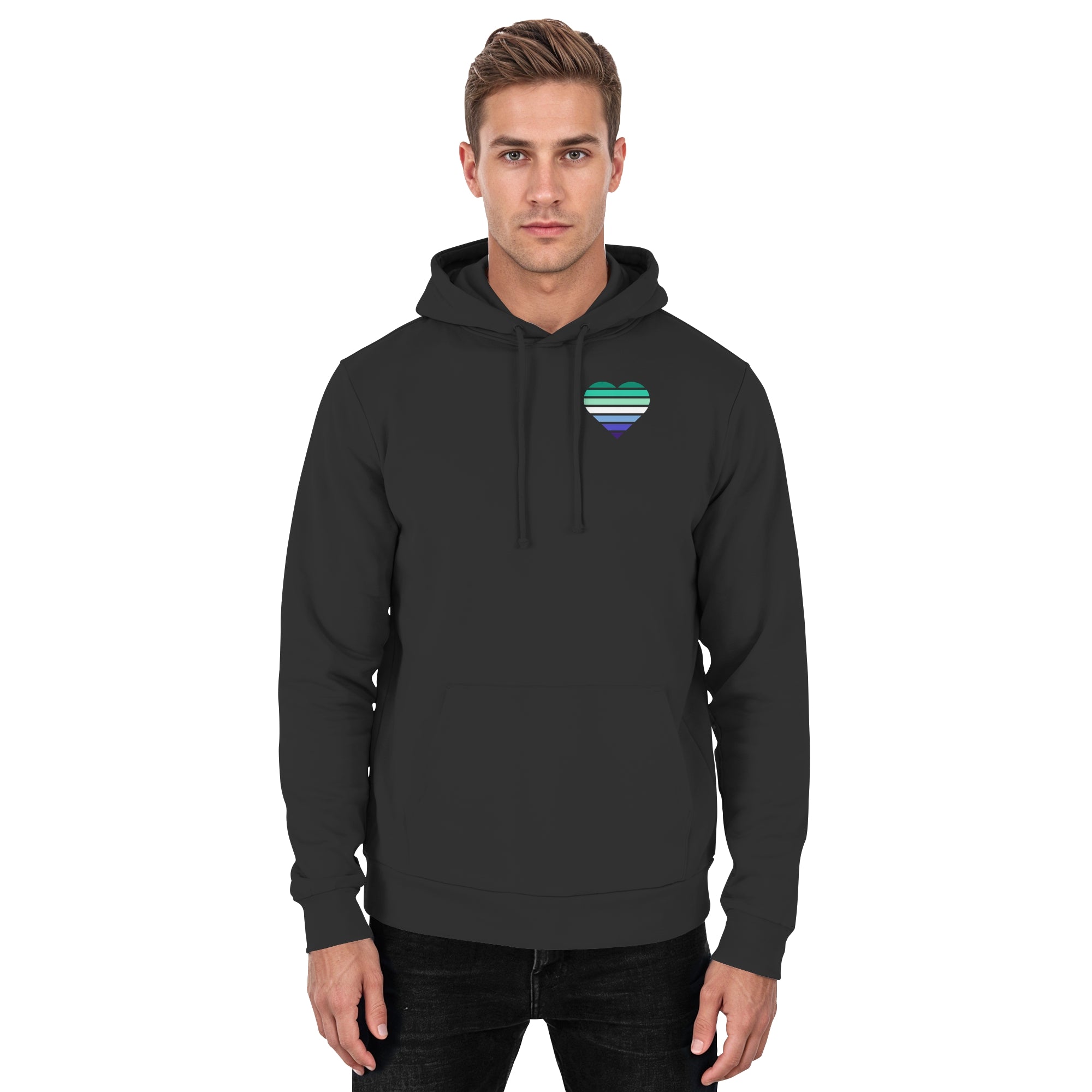 Basic Hoodie - Gay Flag Herz Print