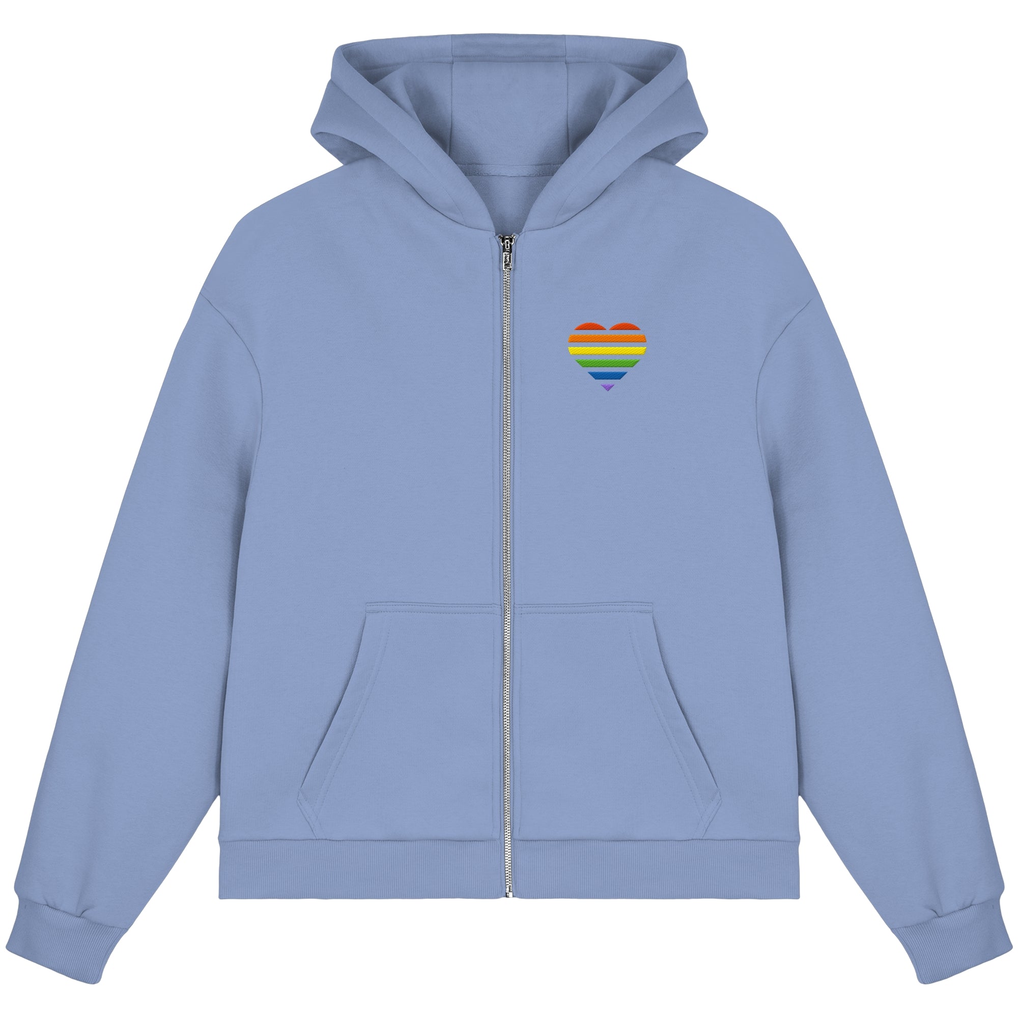 Fluffy Boxcut Zipper - Pride Flag Herz Stick