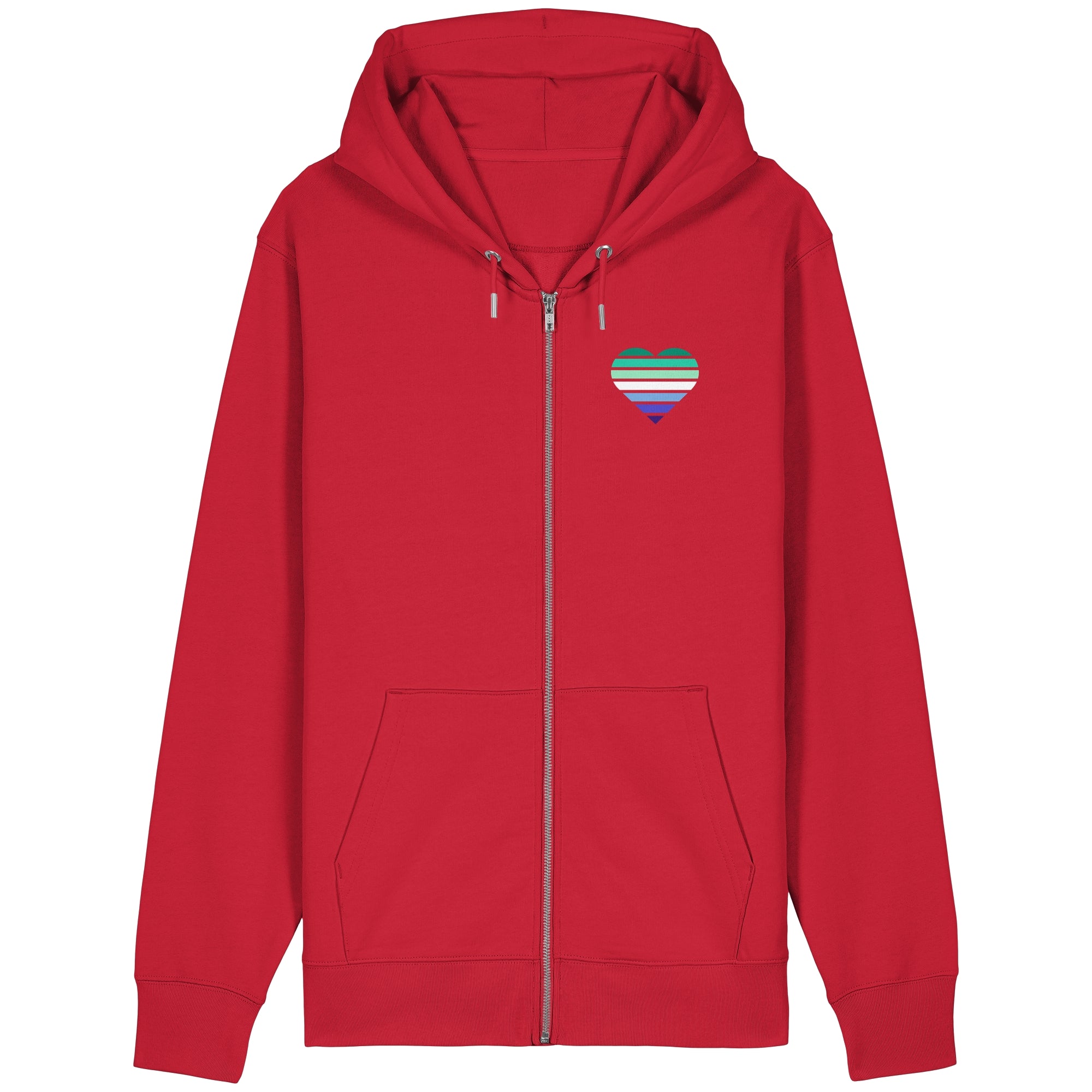 Organic Relaxed Zipper - Gay Flag Herz Print