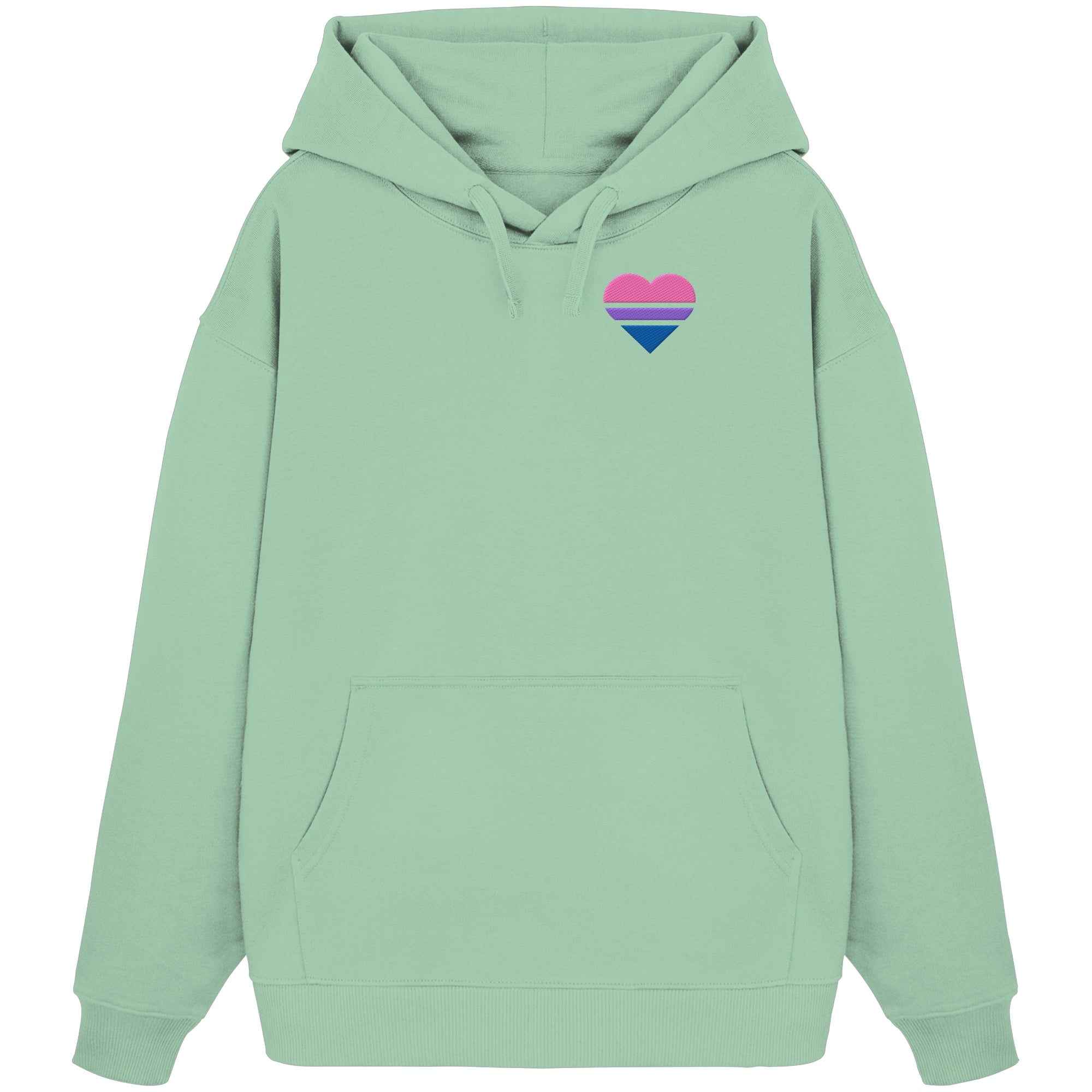 Organic Oversize Hoodie - Bisexual Flag Herz Stick