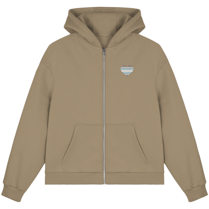 Fluffy Boxcut Zipper mit Herz - Demiboy