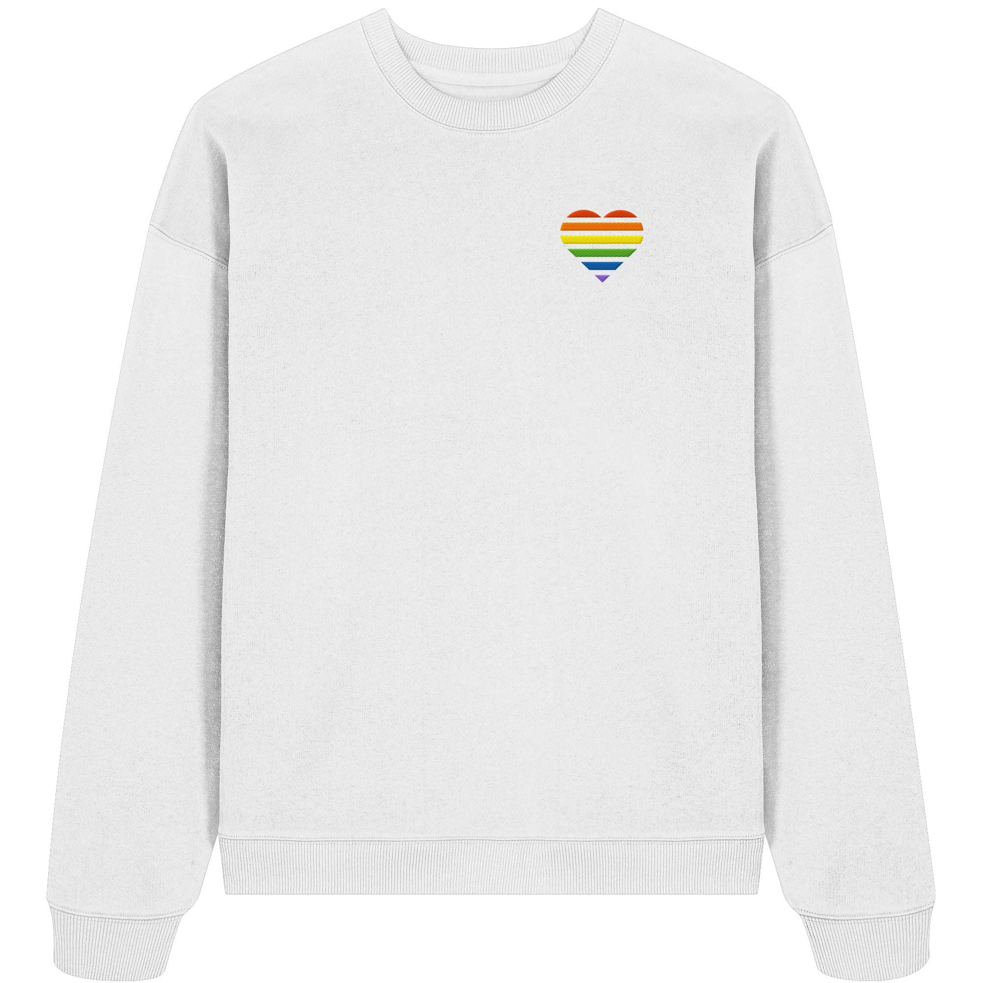 Organic Oversize Sweatshirt - Pride Flag Herz Stick