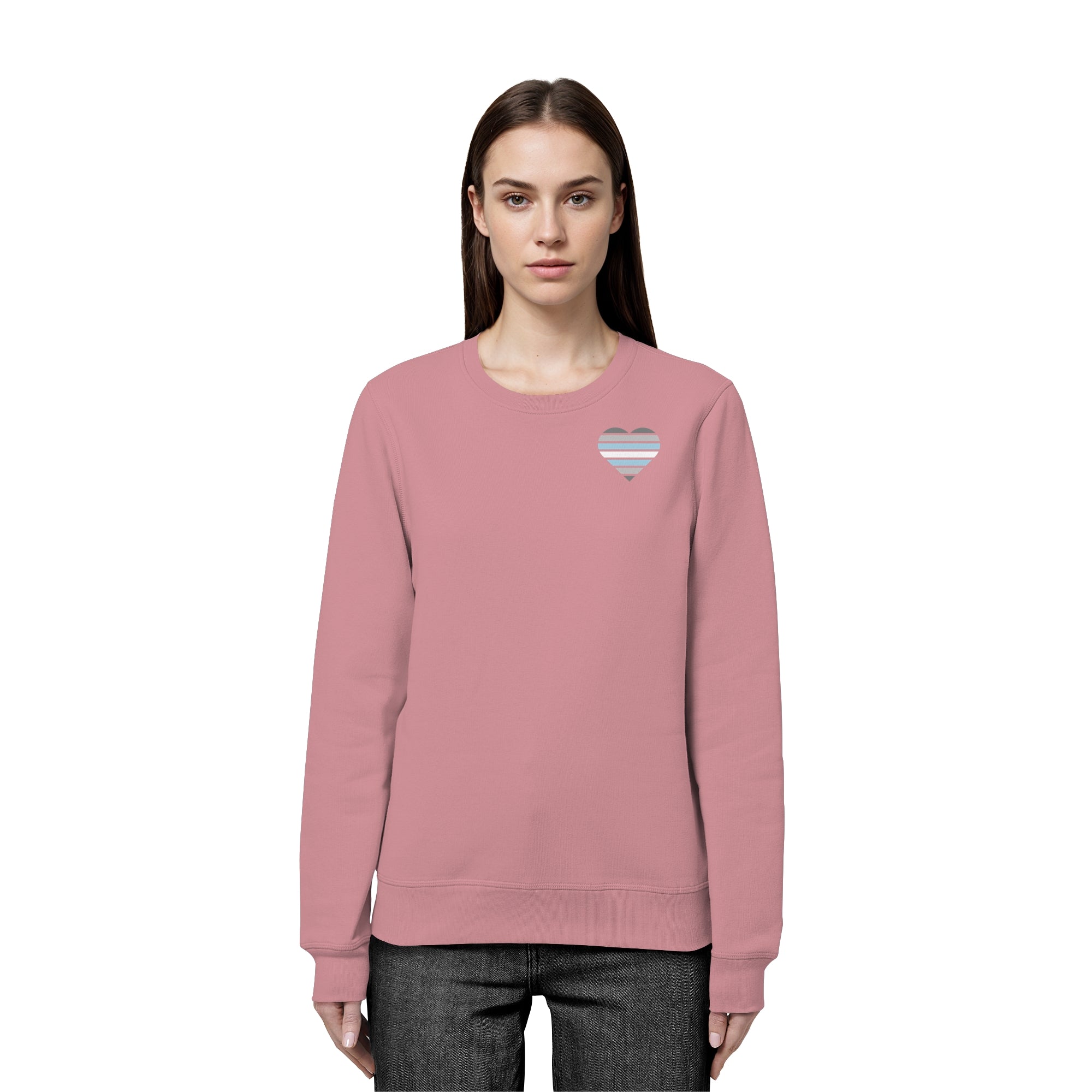 Organic Basic Sweatshirt - Demiboy Flag Herz Print