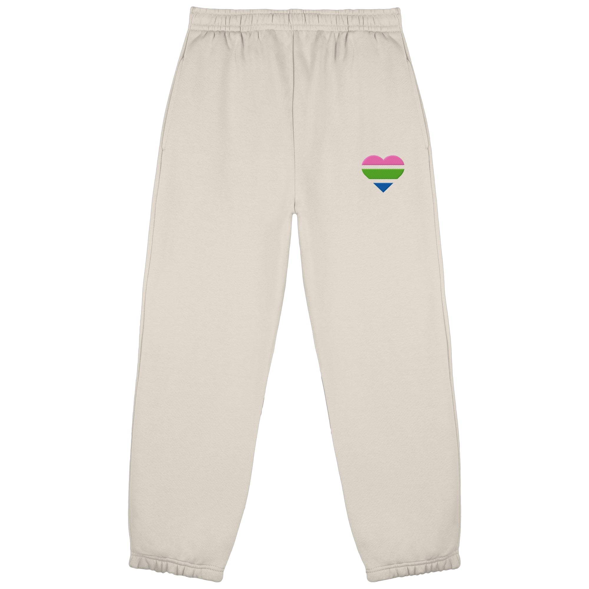 Fluffy Sweatpants - Polysexual Flag Herz Stick