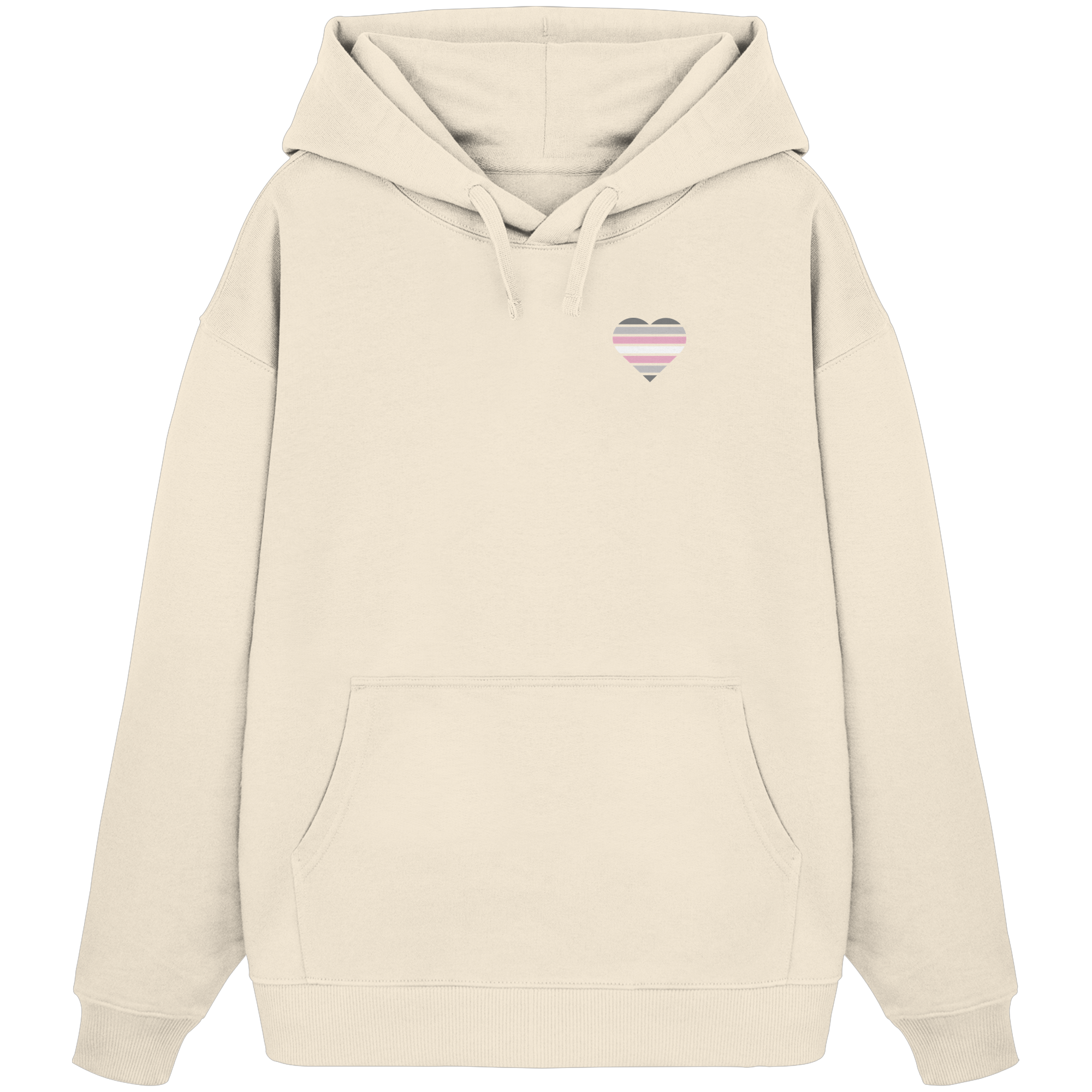 Organic Oversize Hoodie - Demigirl Flag Herz Print