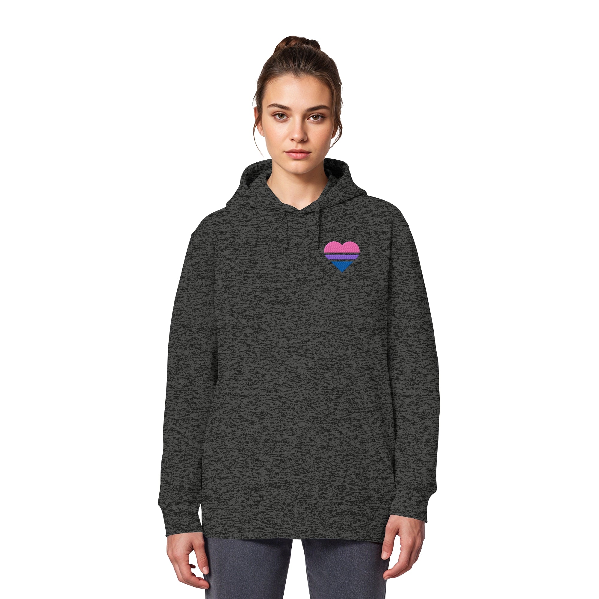 Organic Basic Hoodie - Bisexual Flag Herz Stick
