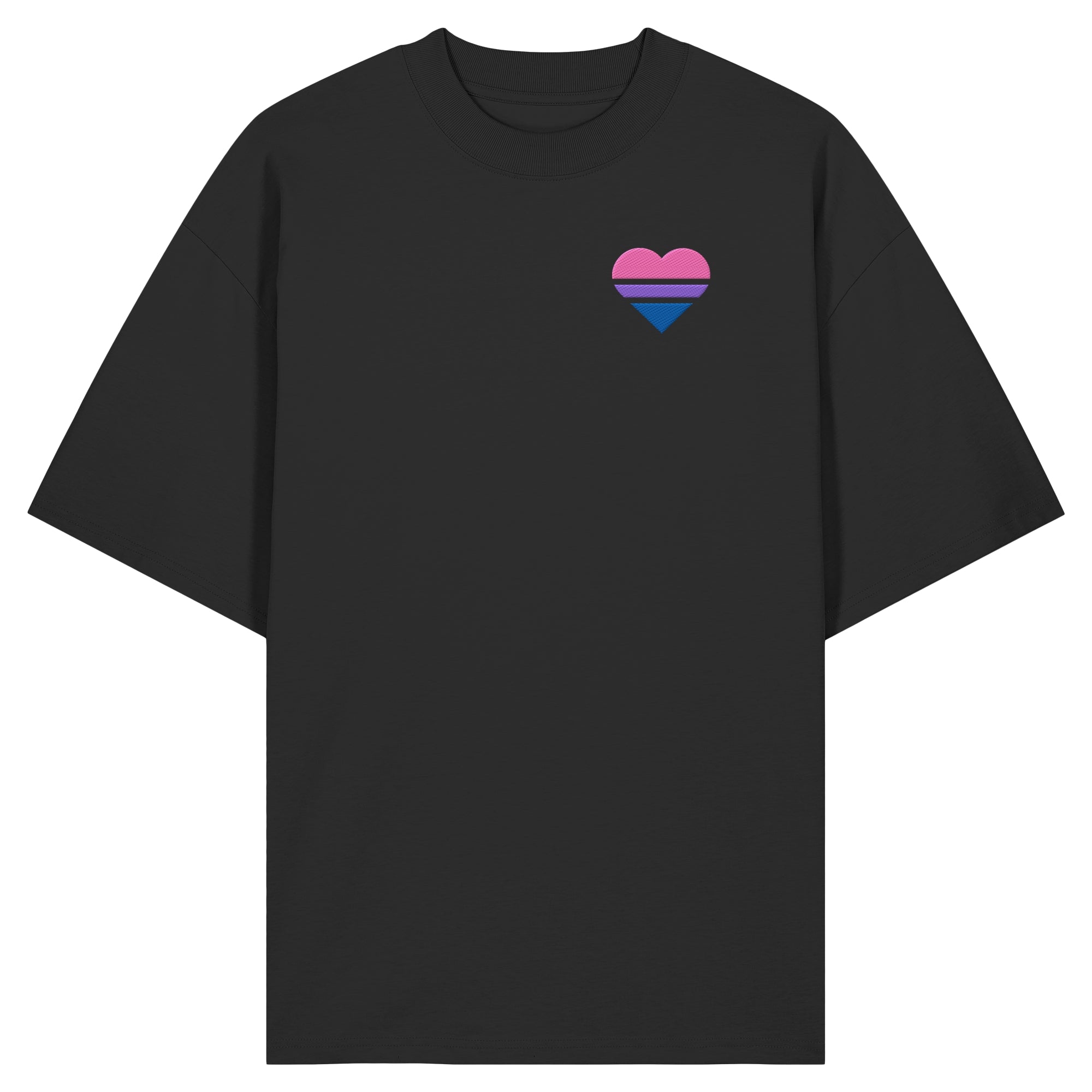 Organic Oversize Shirt - Bisexual Flag Herz Stick