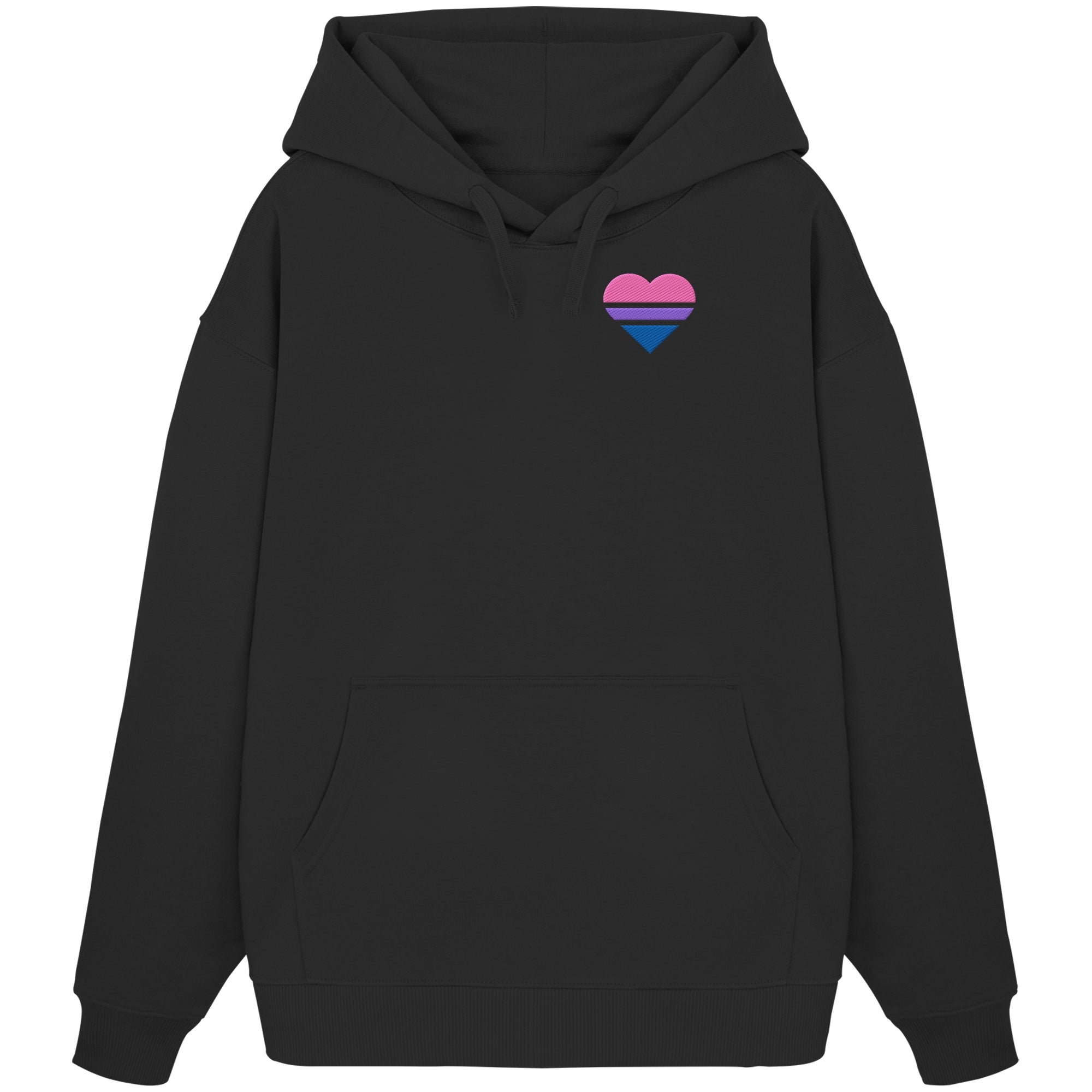 Organic Oversize Hoodie - Bisexual Flag Herz Stick