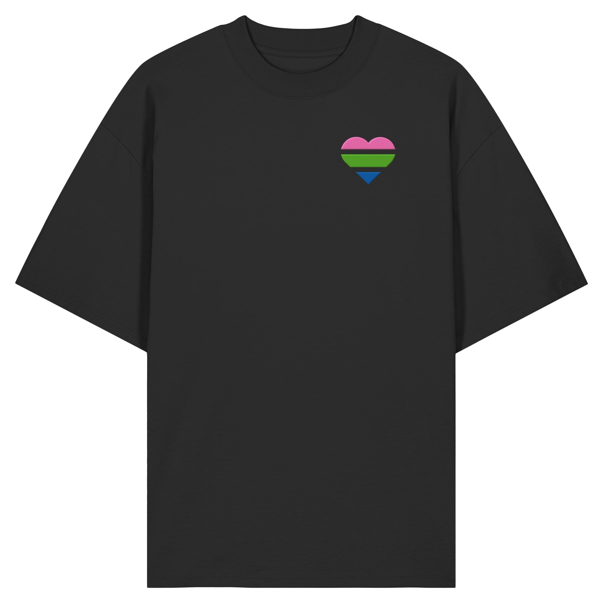 Organic Oversize Shirt - Polysexual Flag Herz Stick