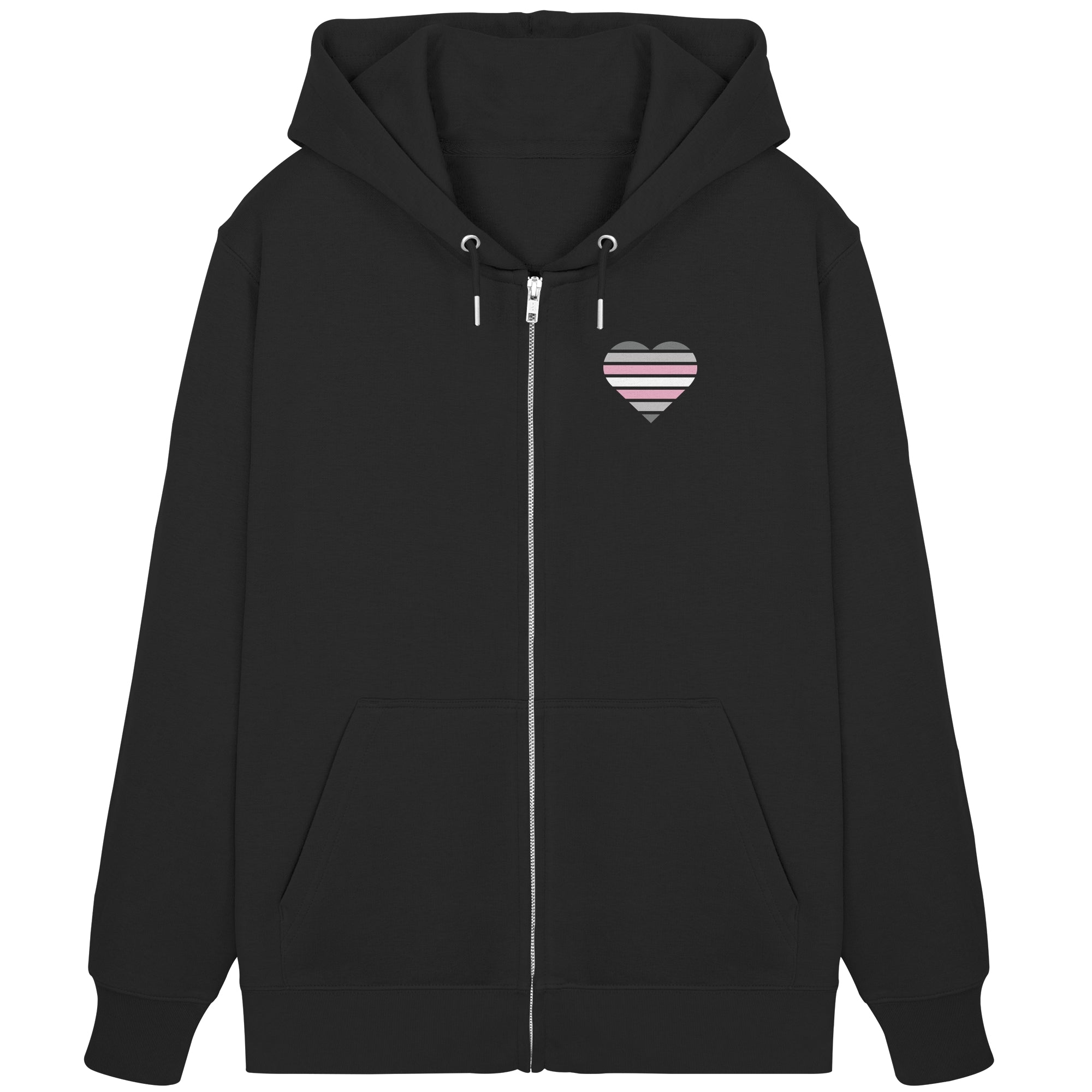 Organic Zipper - Demigirl Flag Herz Print
