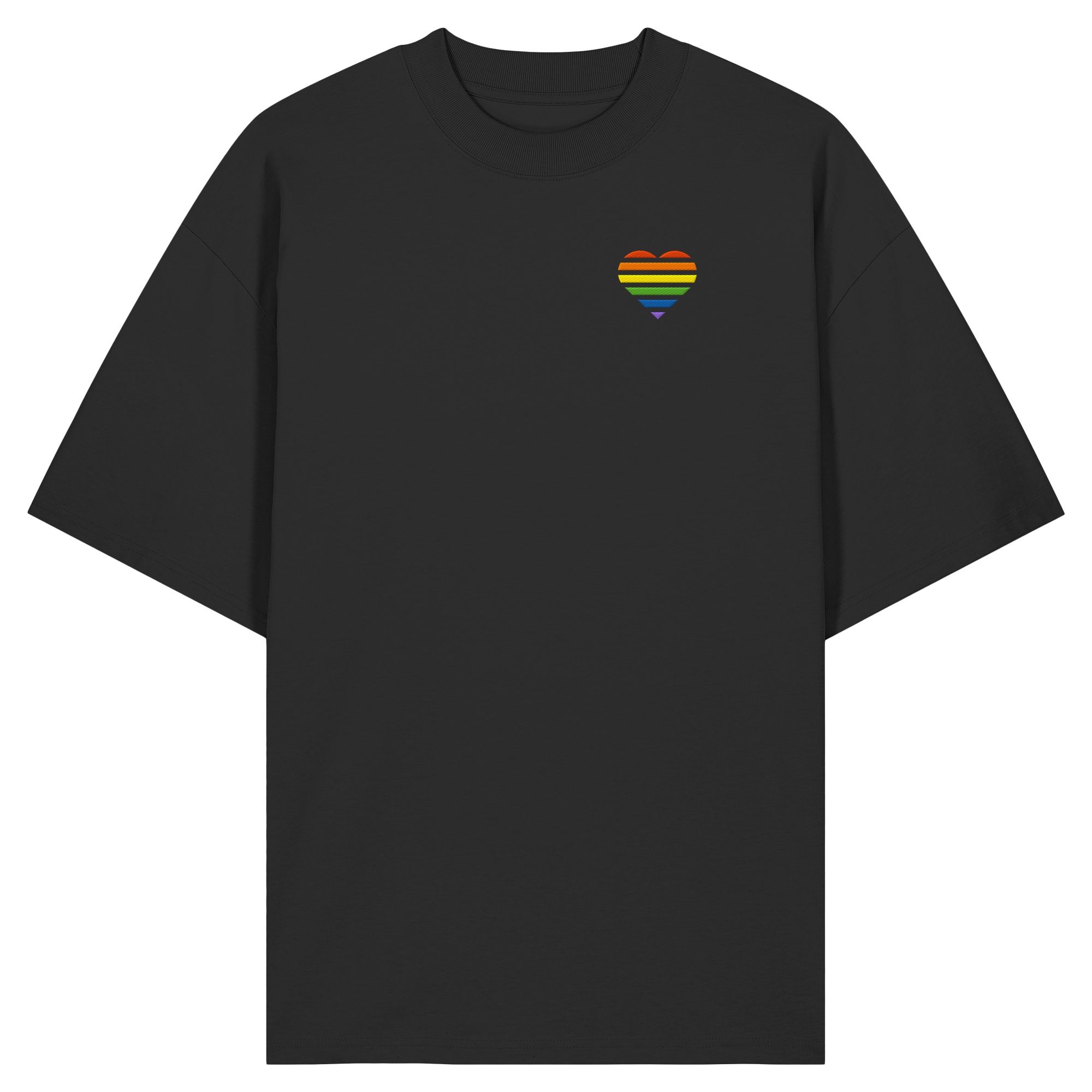 Organic Oversize Shirt - Pride Flag Herz Stick