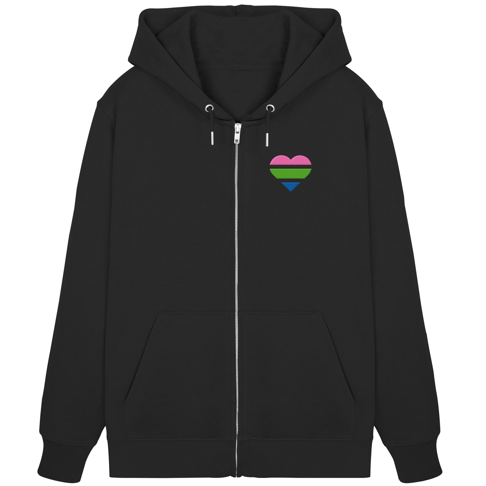 Organic Zipper - Polysexual Flag Herz Stick