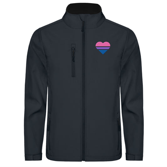 Softshell Jacket - Bisexual Flag Herz Stick