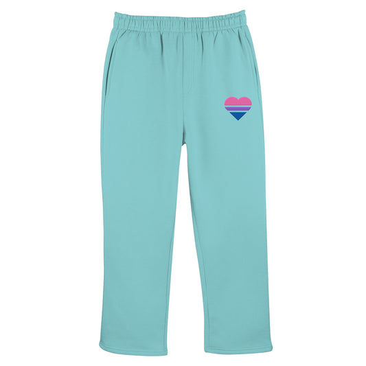 Fluffy Track Sweatpants - Bisexual Flag Herz Stick