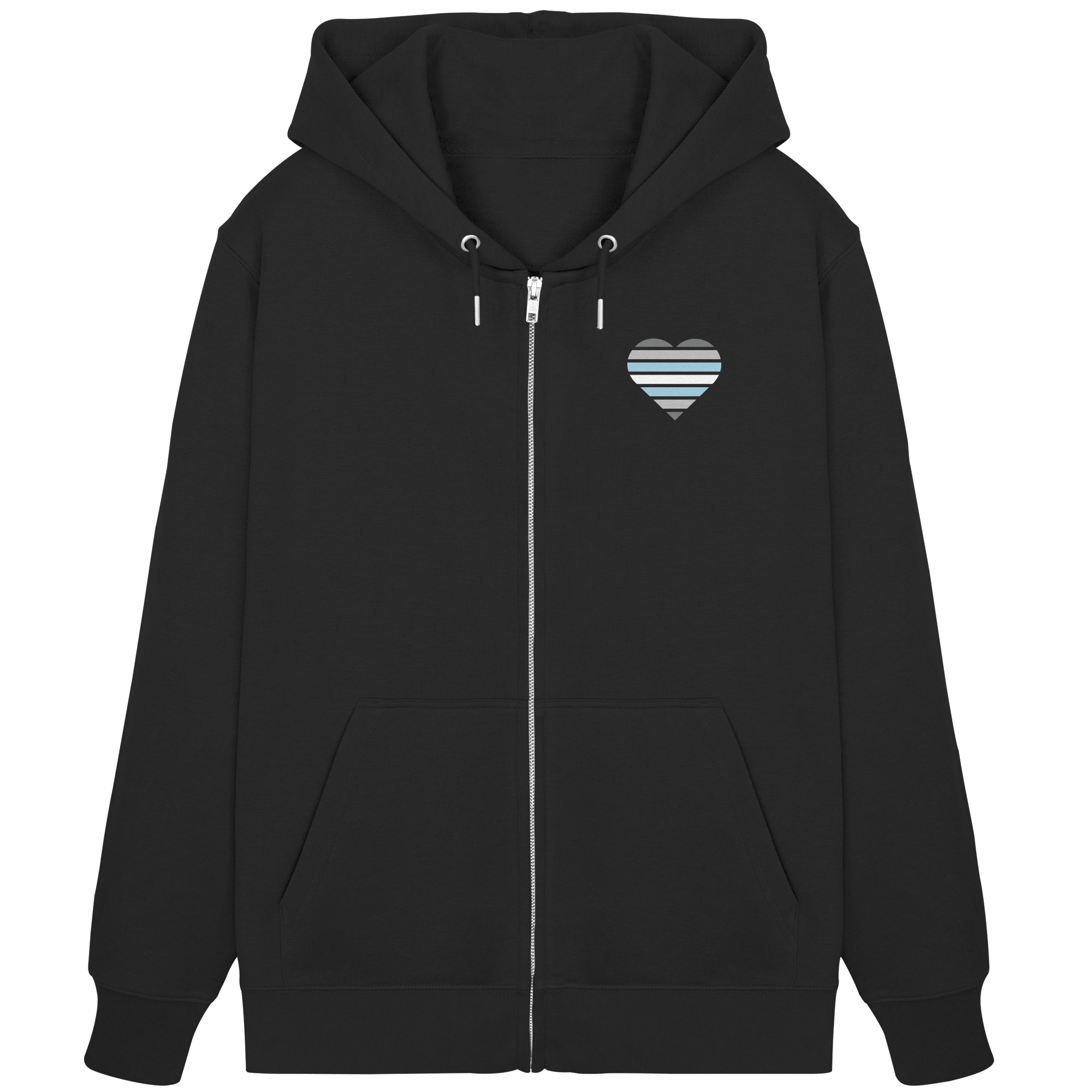 Organic Zipper - Demiboy Flag Herz Print