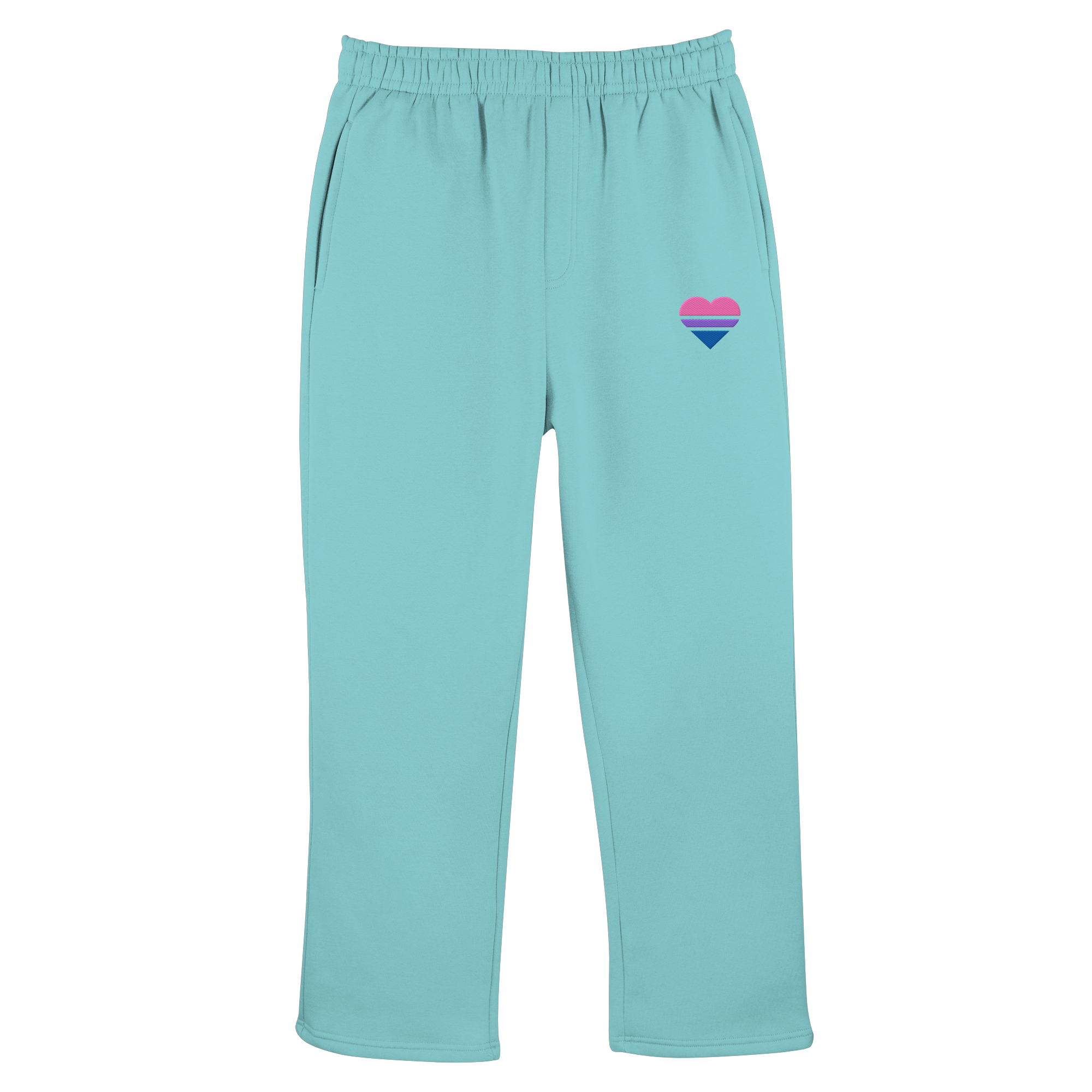 Fluffy Track Sweatpants - Bisexual Flag Herz Stick