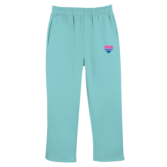 Fluffy Track Sweatpants - Bisexual Flag Herz Stick