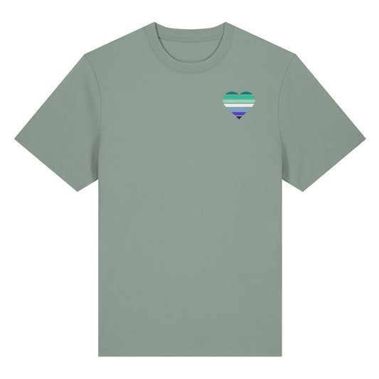 Organic Heavy Shirt - Gay Flag Herz Print