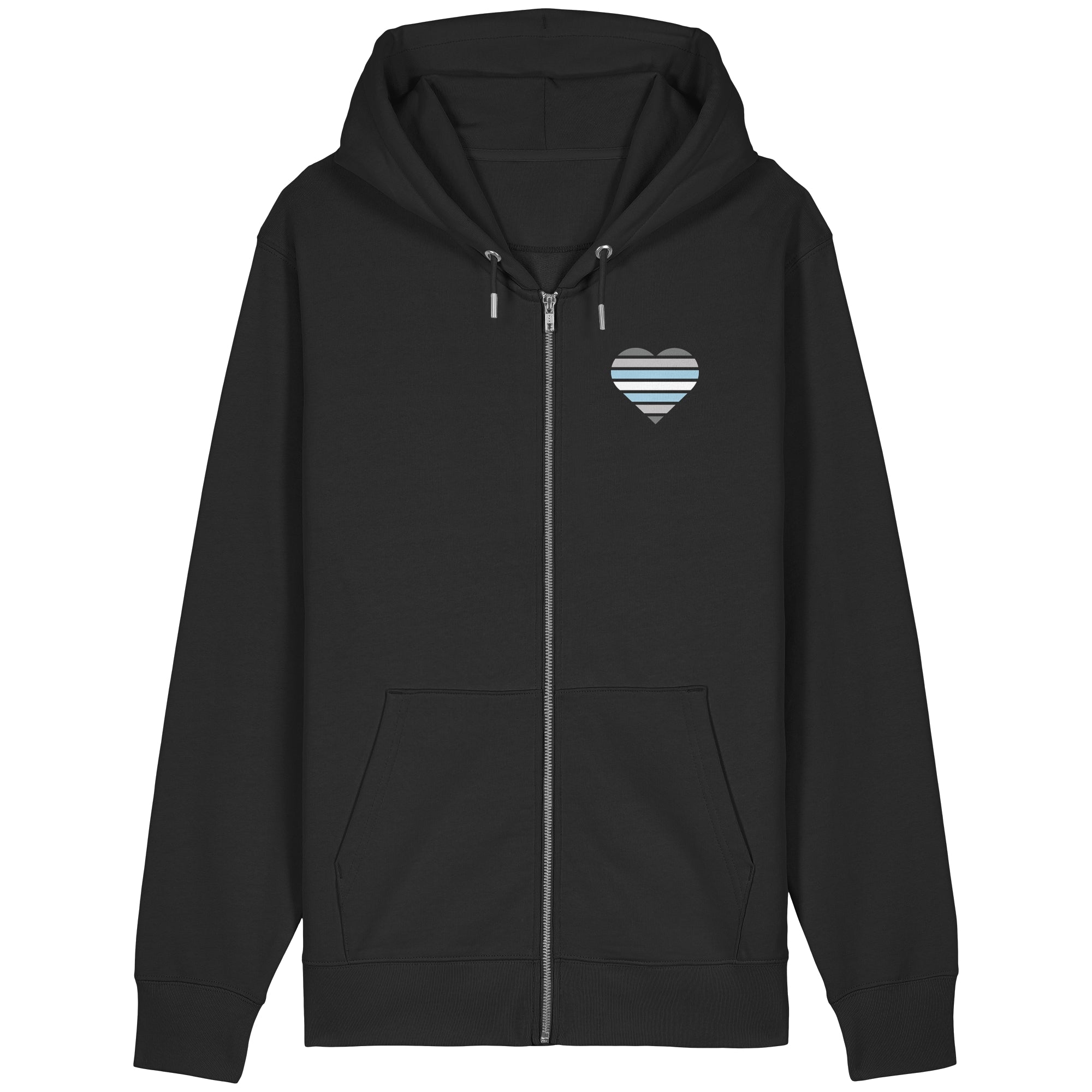 Organic Relaxed Zipper - Demiboy Flag Herz Print