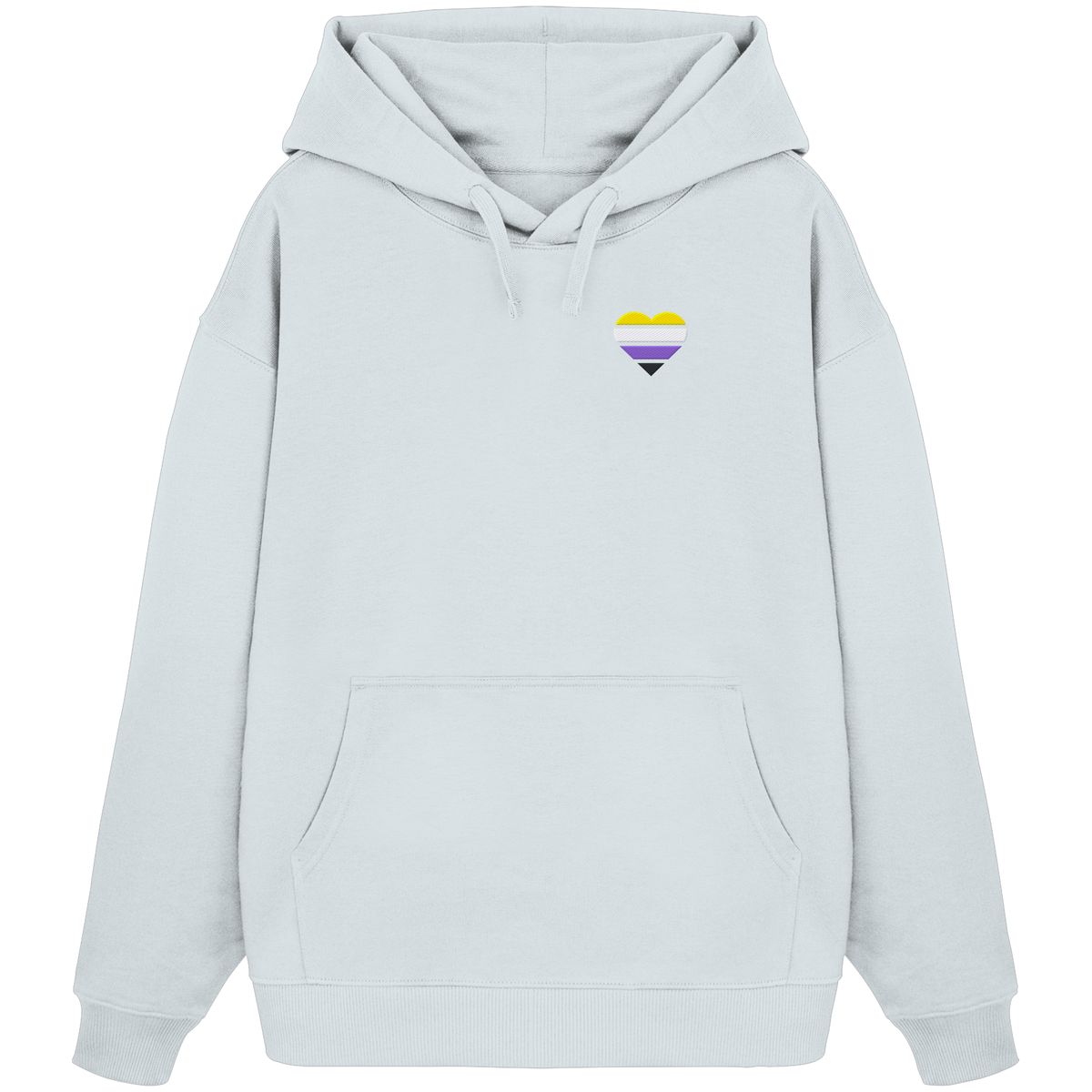 Organic Oversize Hoodie mit Herz Stick - Nonbinary