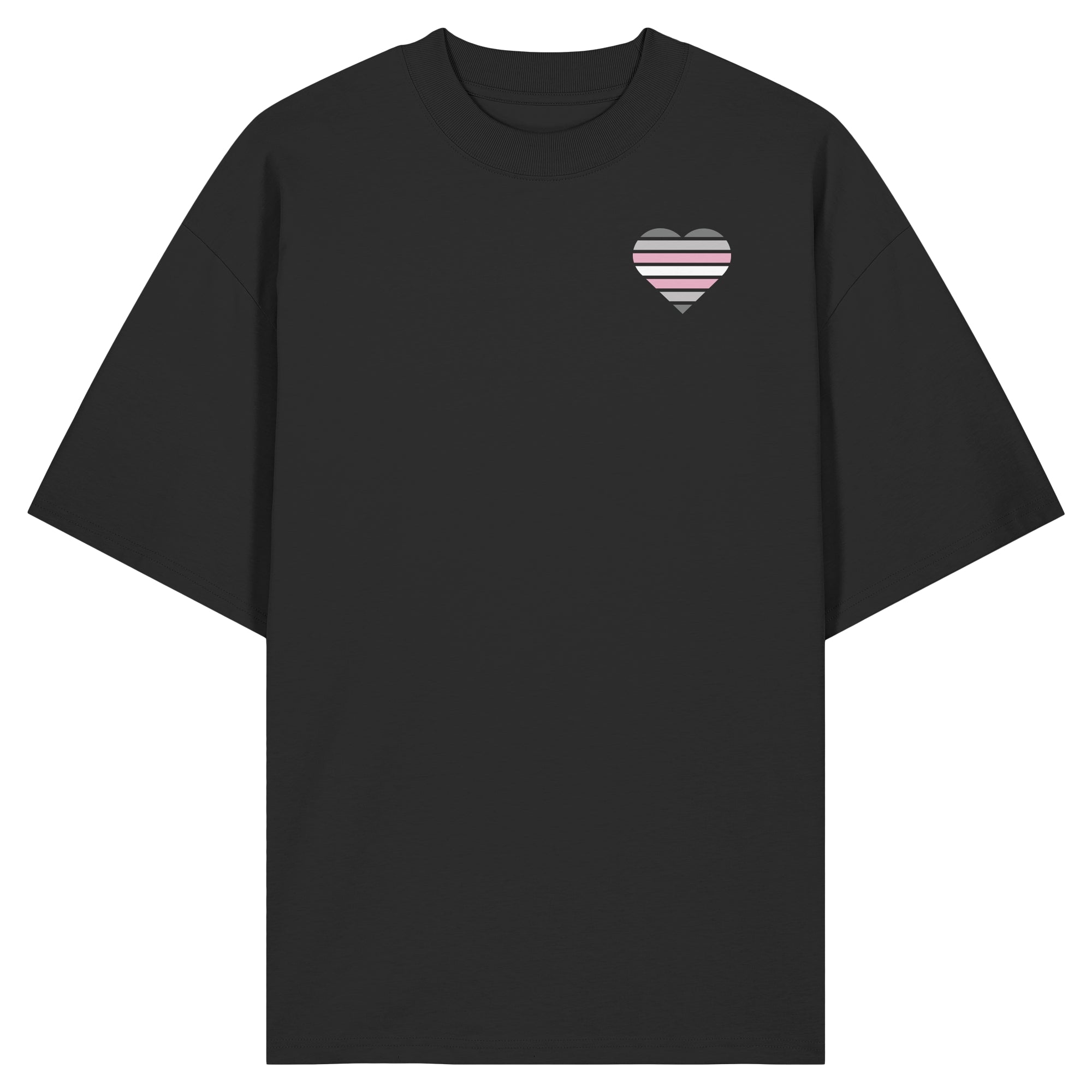 Organic Oversize Shirt - Demigirl Flag Herz Print
