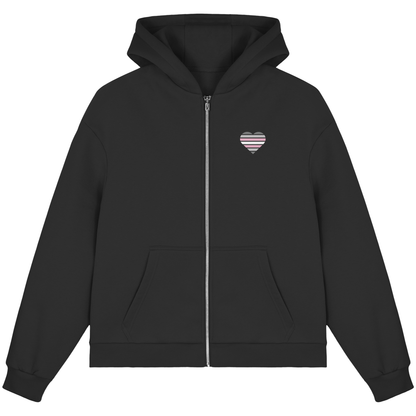 Fluffy Boxcut Zipper mit Herz - Demigirl