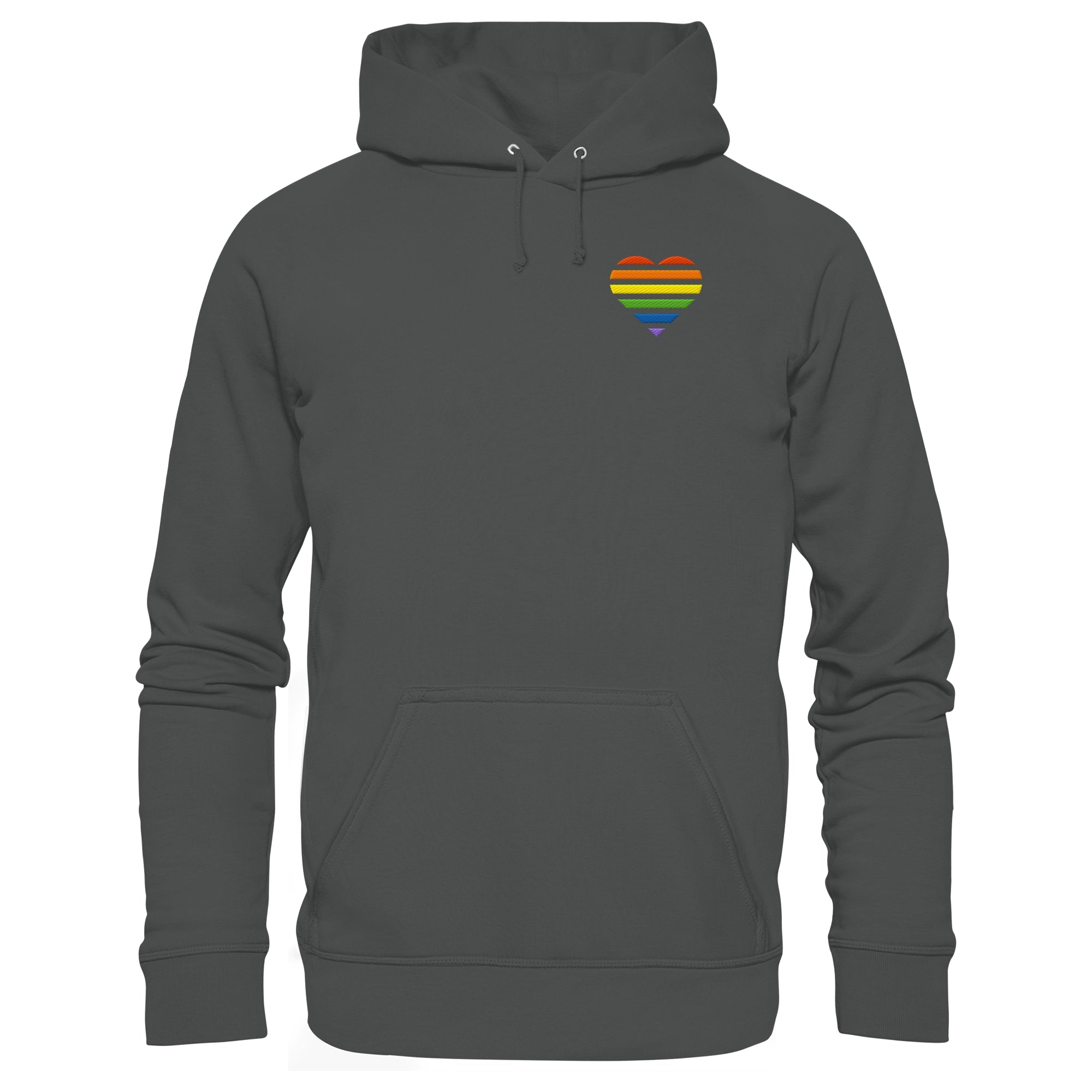 Organic Basic Hoodie - Pride Flag Herz Stick