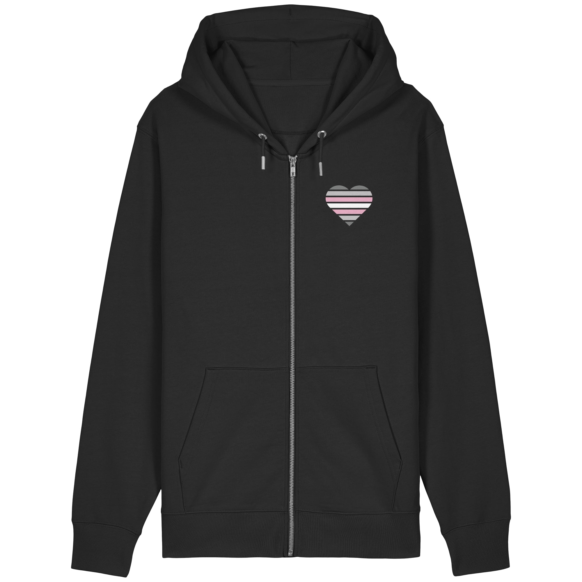 Organic Relaxed Zipper - Demigirl Flag Herz Print