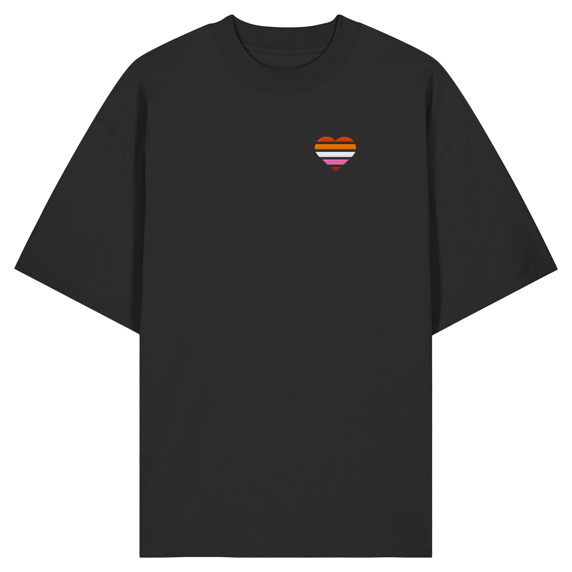 Organic Oversize Shirt - Lesbian Flag Herz Stick