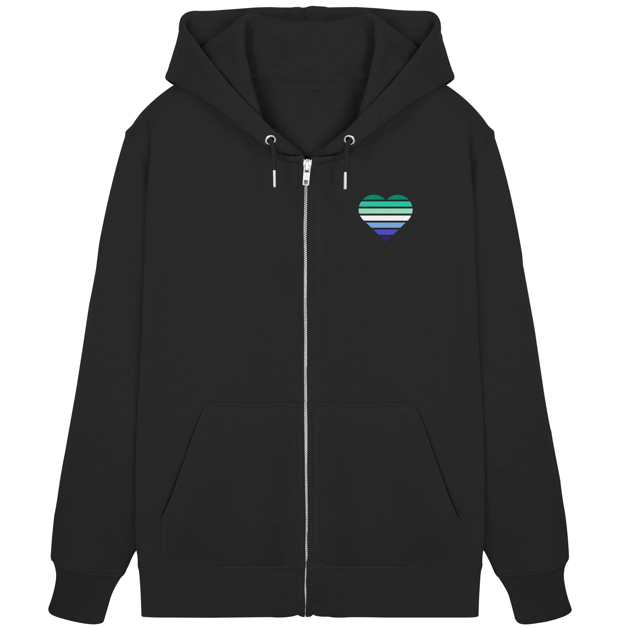 Organic Zipper - Gay Flag Herz Print