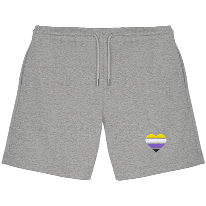 Organic Jogger Shorts mit Herz Stick - Nonbinary
