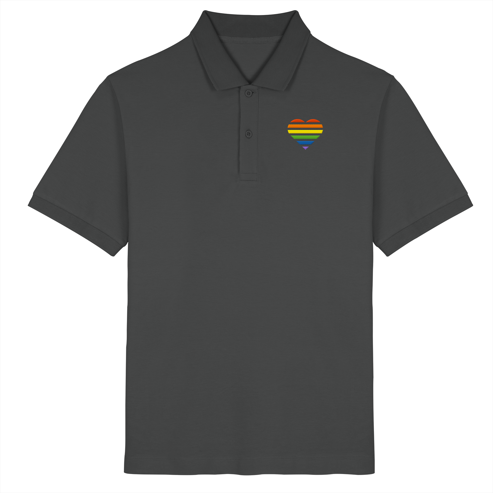 Organic Poloshirt - Pride Flag Herz Stick