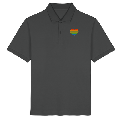 Organic Poloshirt mit Herz Stick - Pride